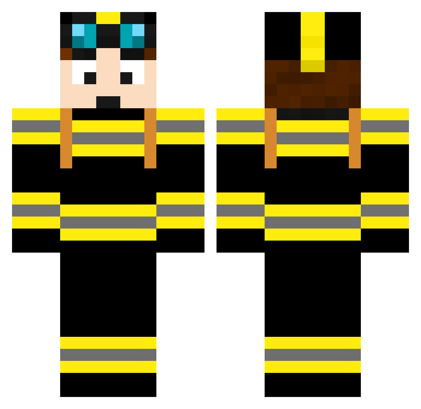 B1GS3XY1990 Minecraft skin, front and back view