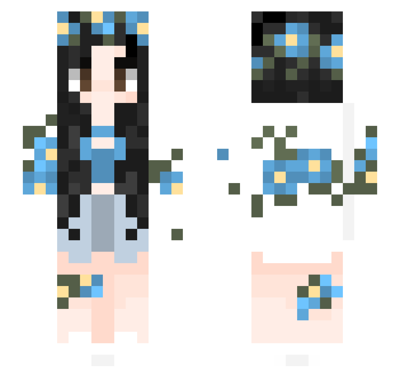 Christiana Minecraft skin, front and back view