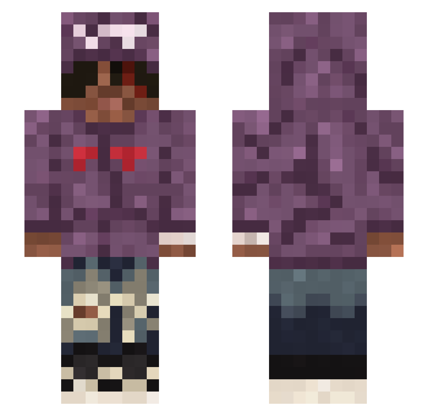 sorewinner111 Minecraft skin, front and back view