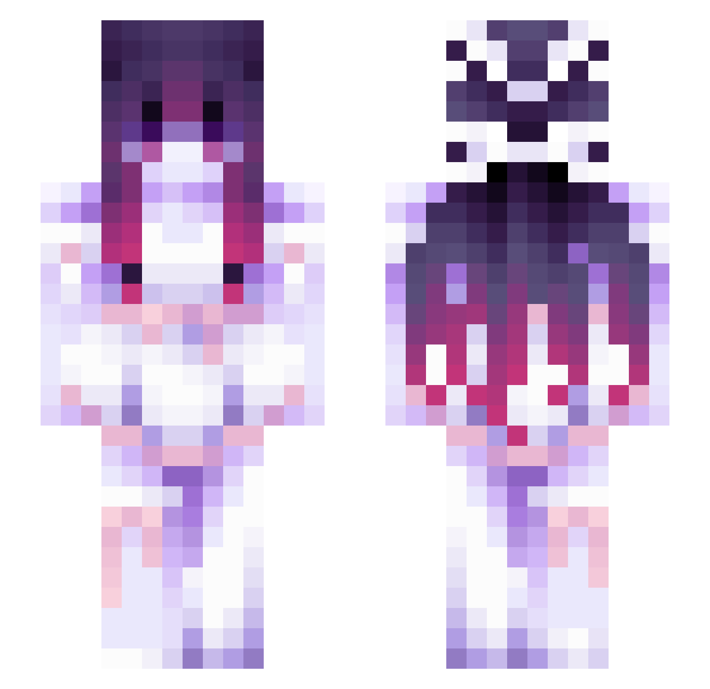 AngelXXXDeath Minecraft skin, front and back view