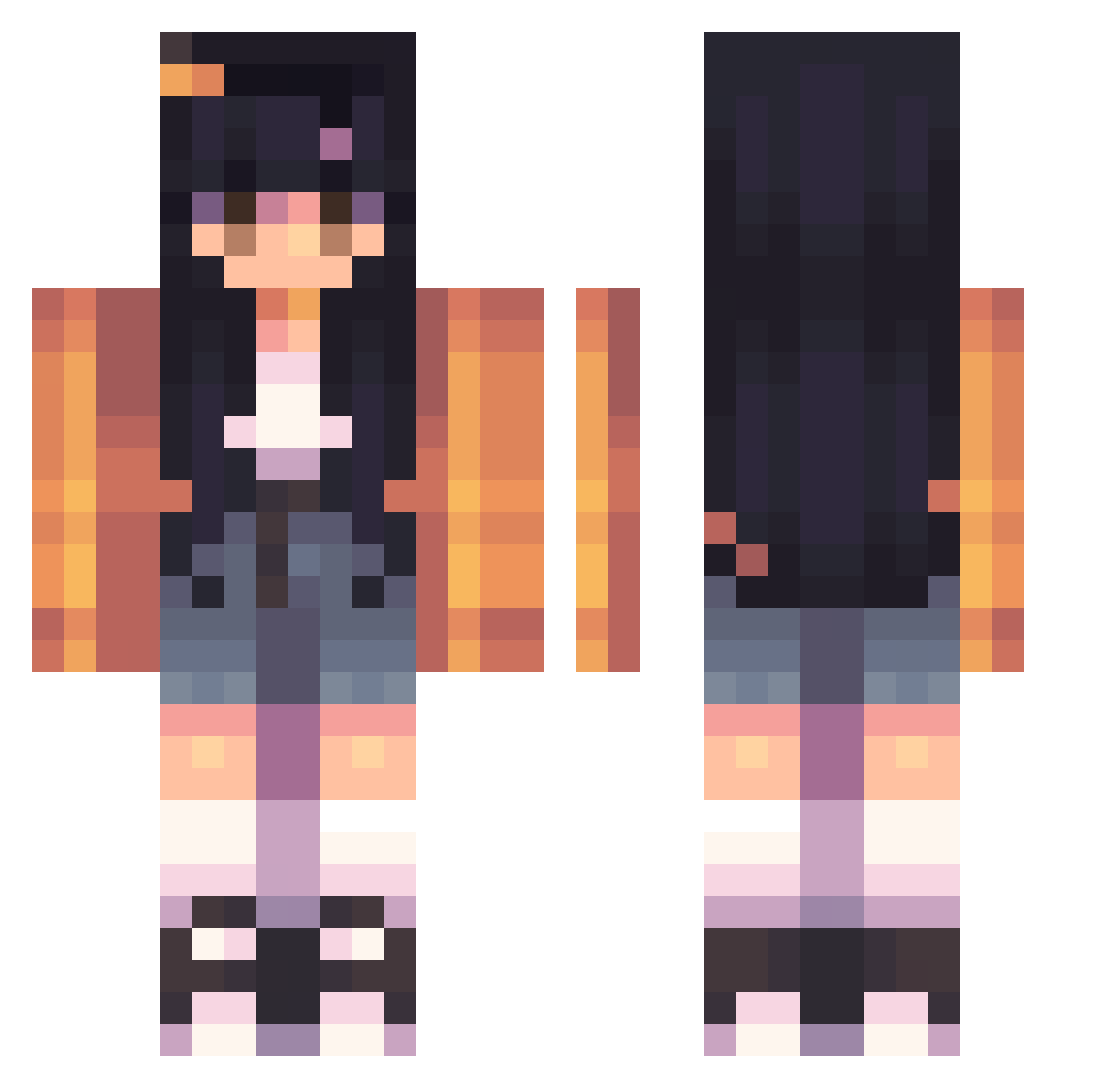 luckyflorals Minecraft skin, front and back view