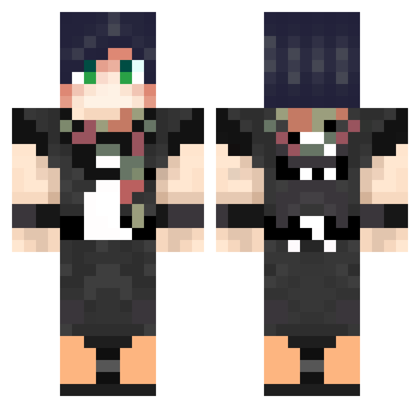 RandomBrake Minecraft skin, front and back view