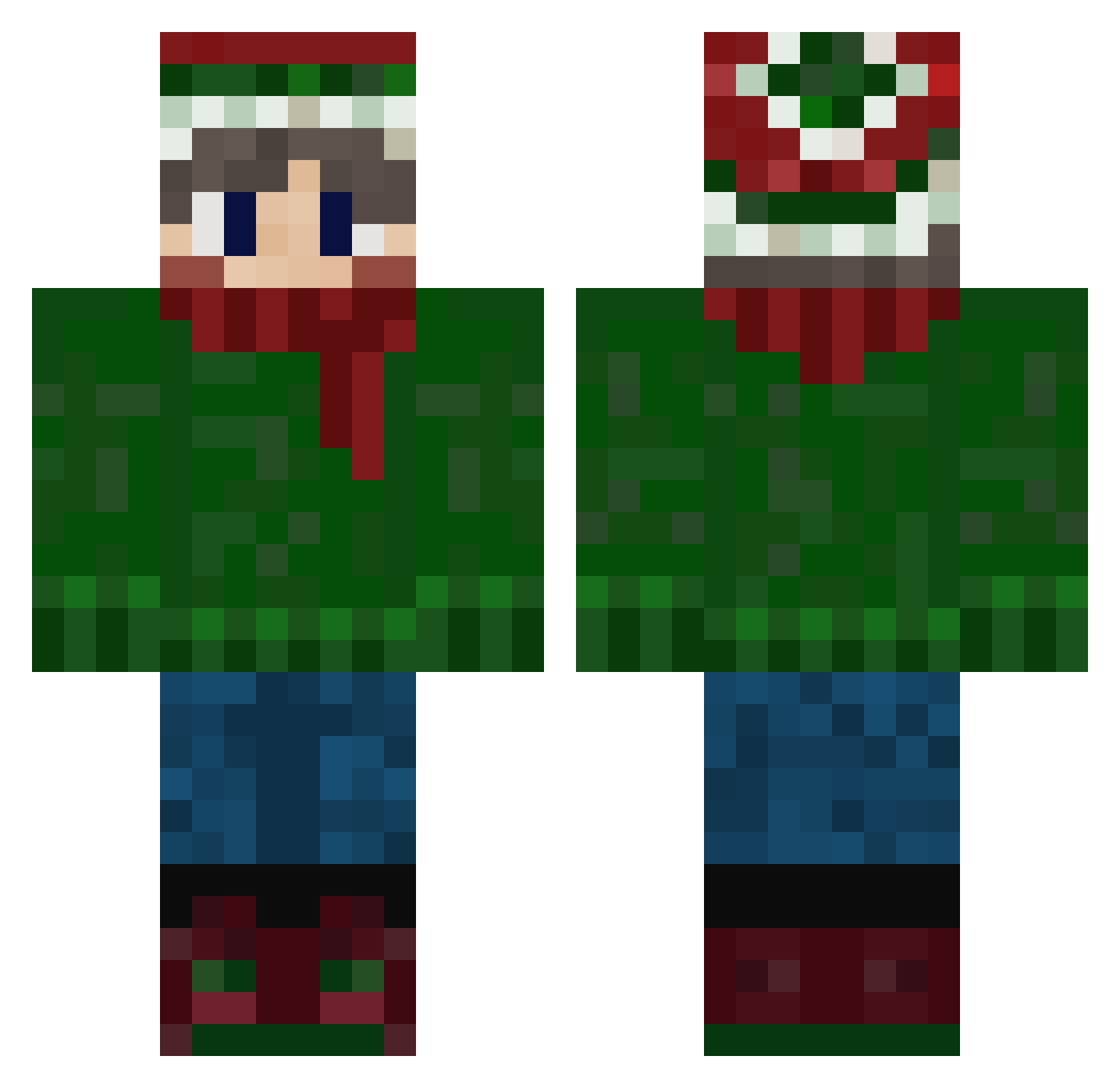 NateRyver1 Minecraft skin, front and back view