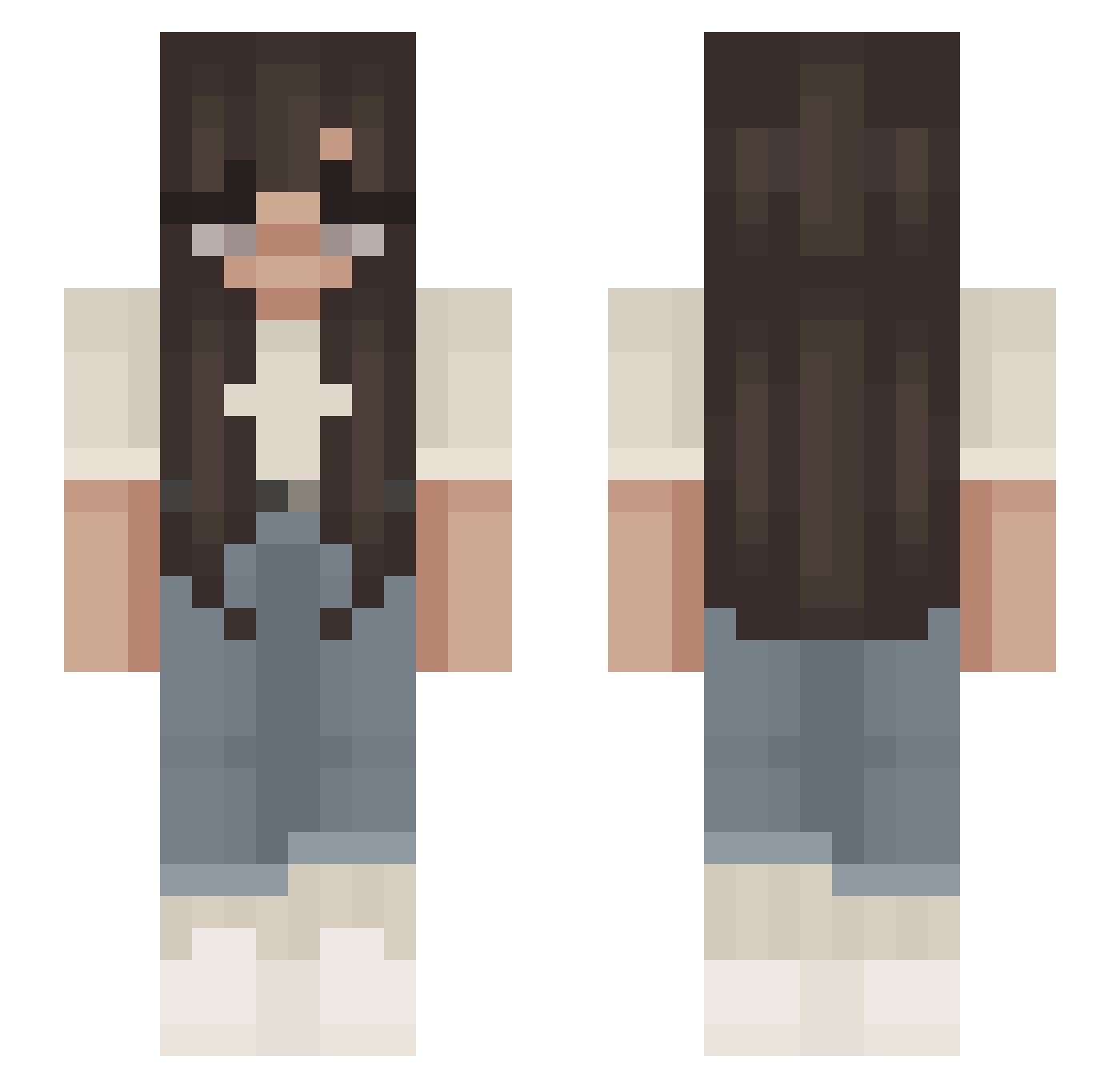 zzophie Minecraft skin, front and back view