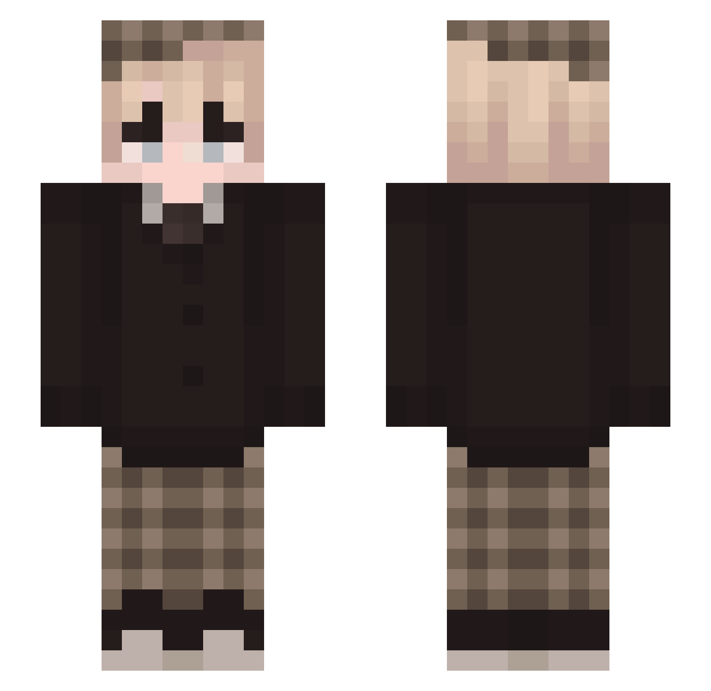 wamcicle Minecraft skin, front and back view
