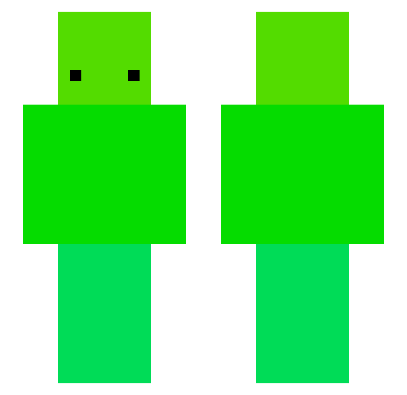 ShiftingBunny Minecraft skin, front and back view