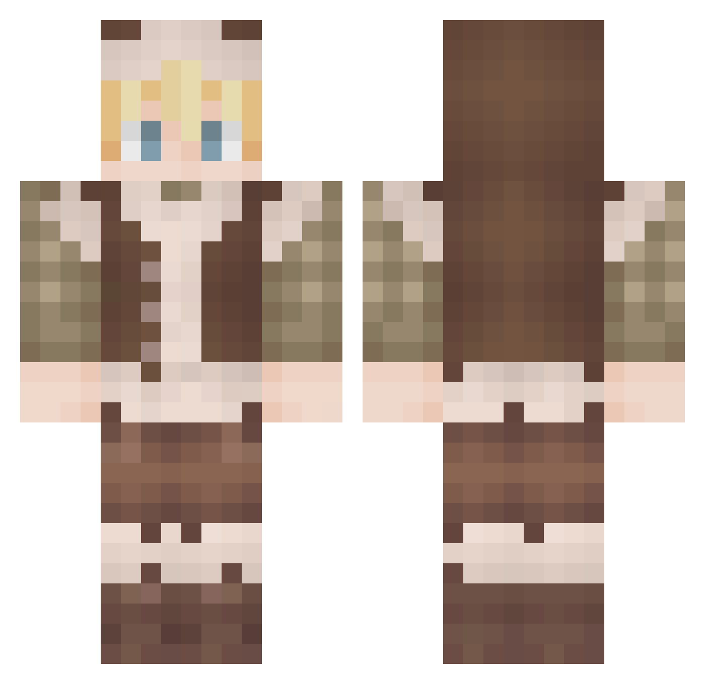 PogCristina Minecraft skin, front and back view