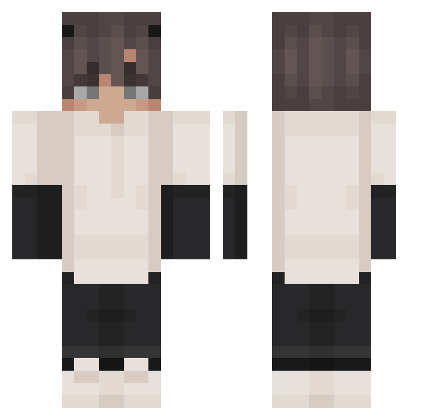 Tivado84 Minecraft skin, front and back view