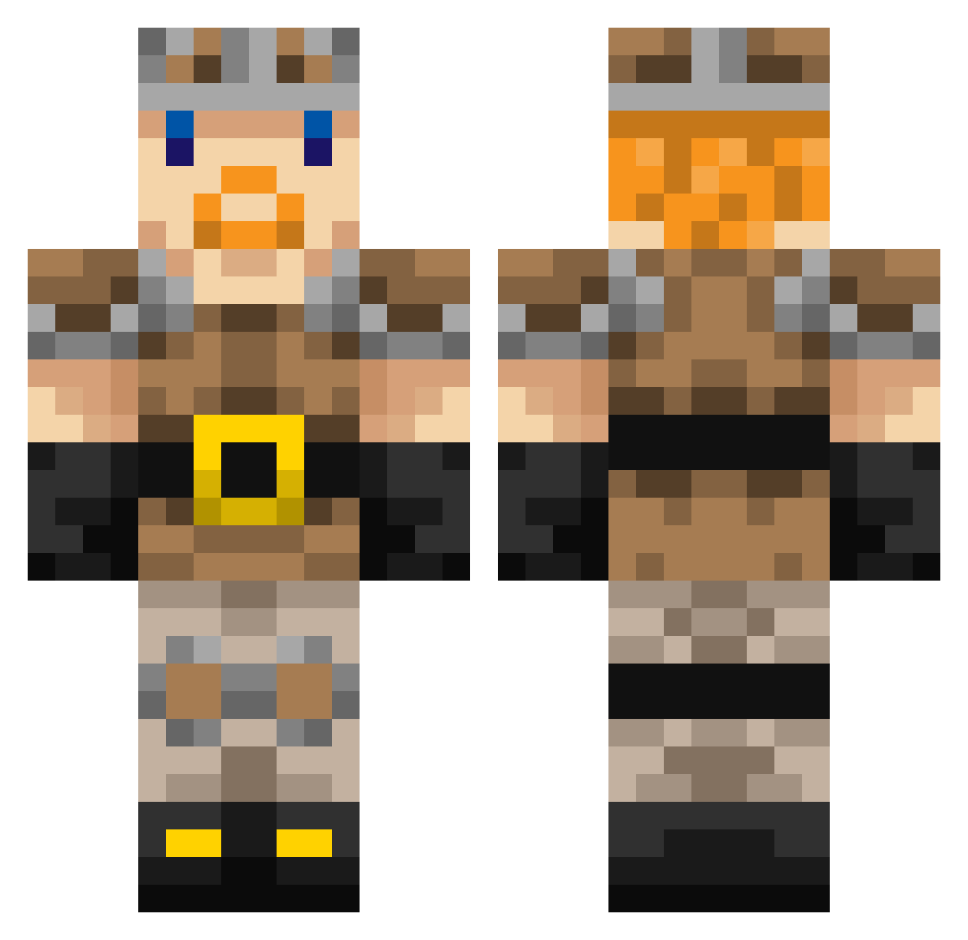 Tempe Minecraft skin, front and back view