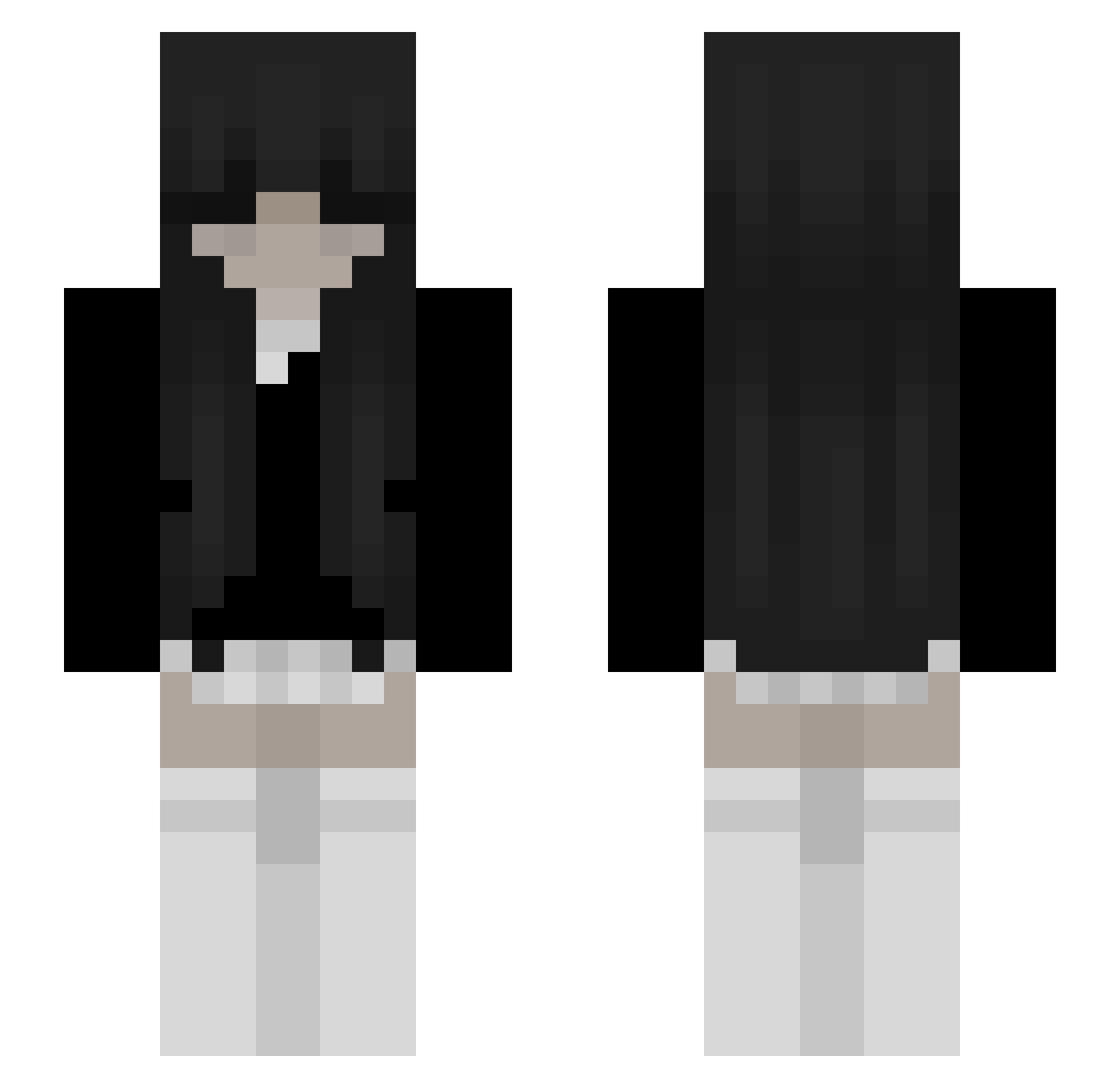 Shaven Minecraft skin, front and back view