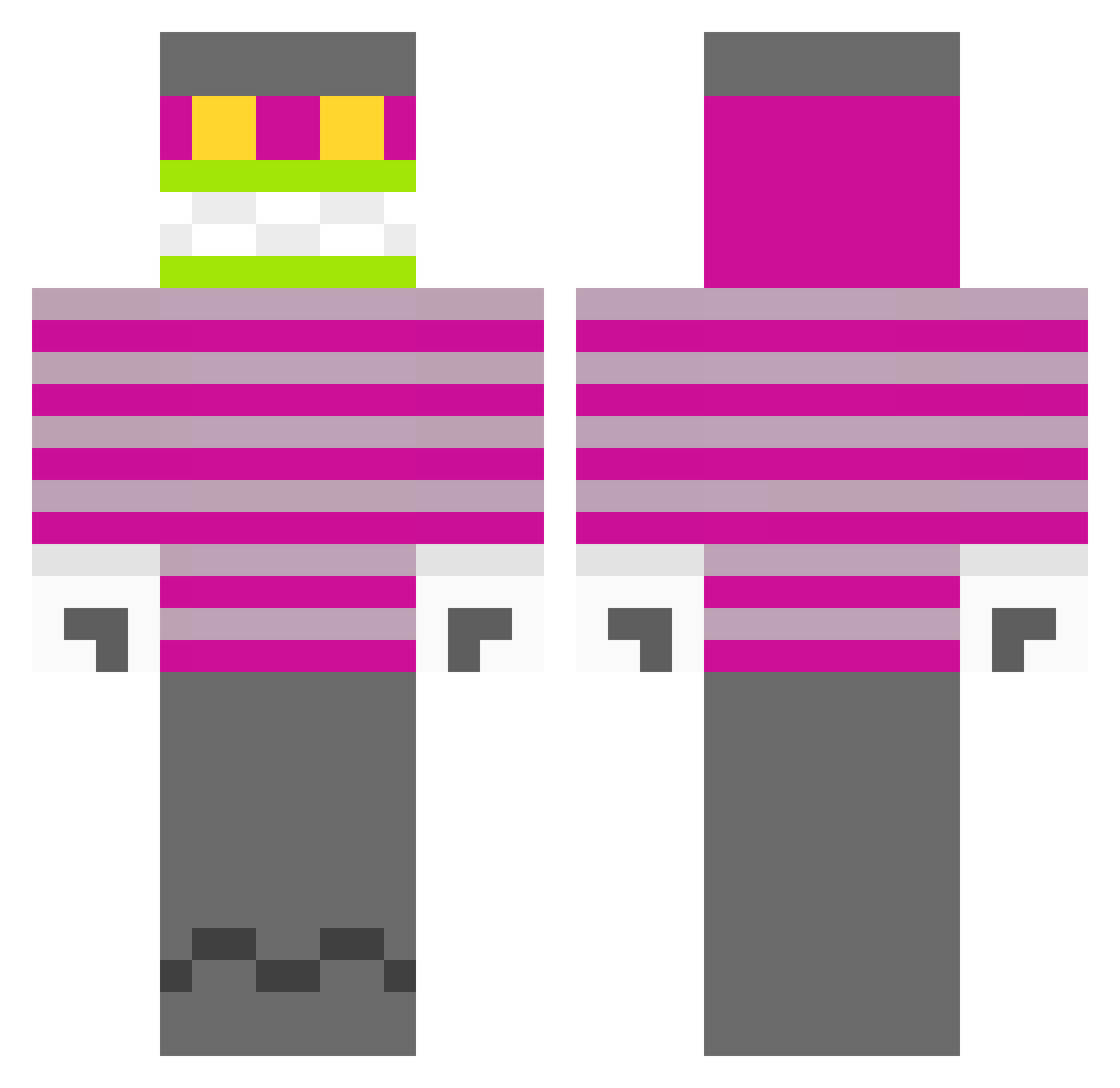 Impermeable Minecraft skin, front and back view
