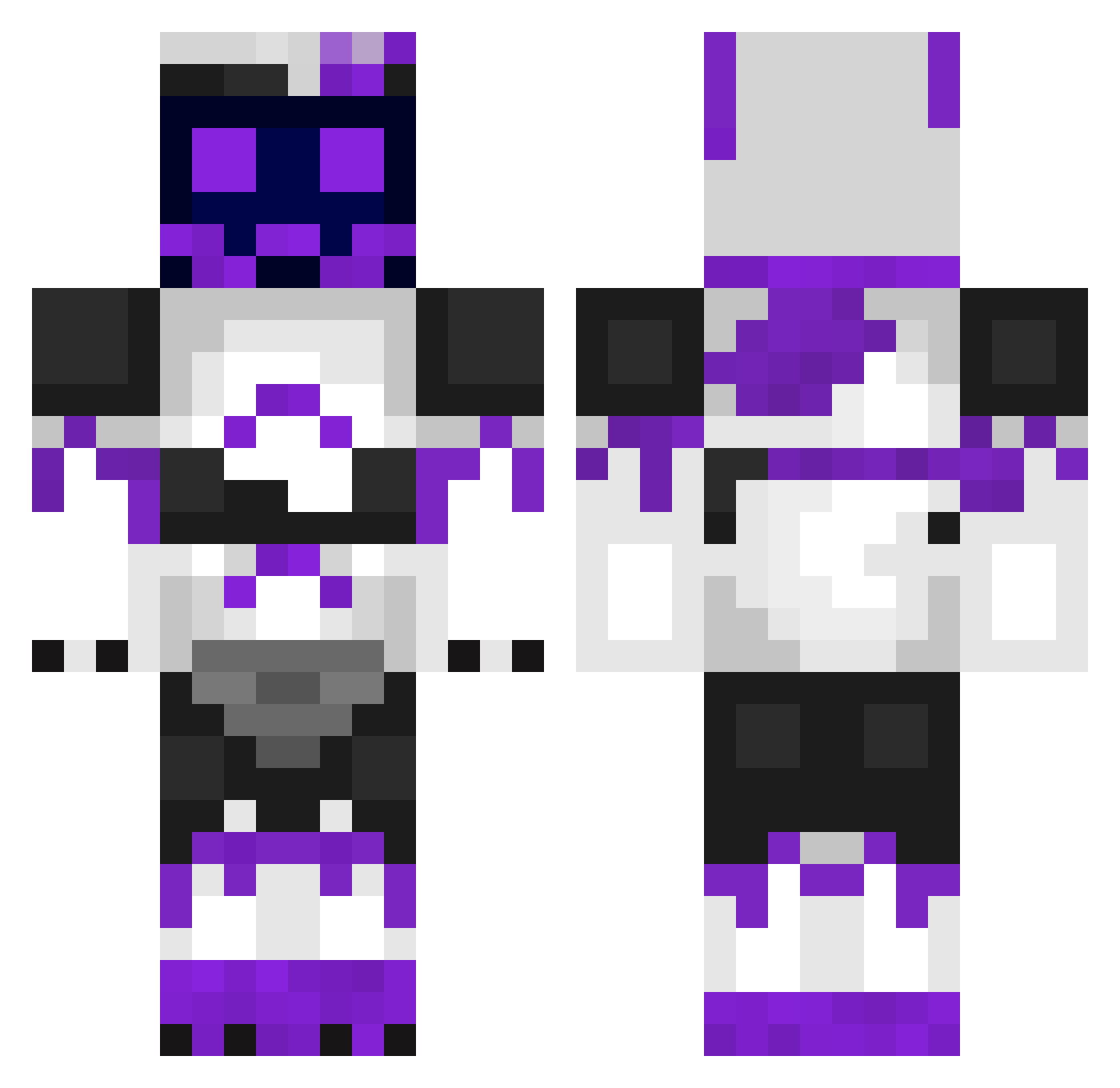 Foliarz Minecraft skin, front and back view