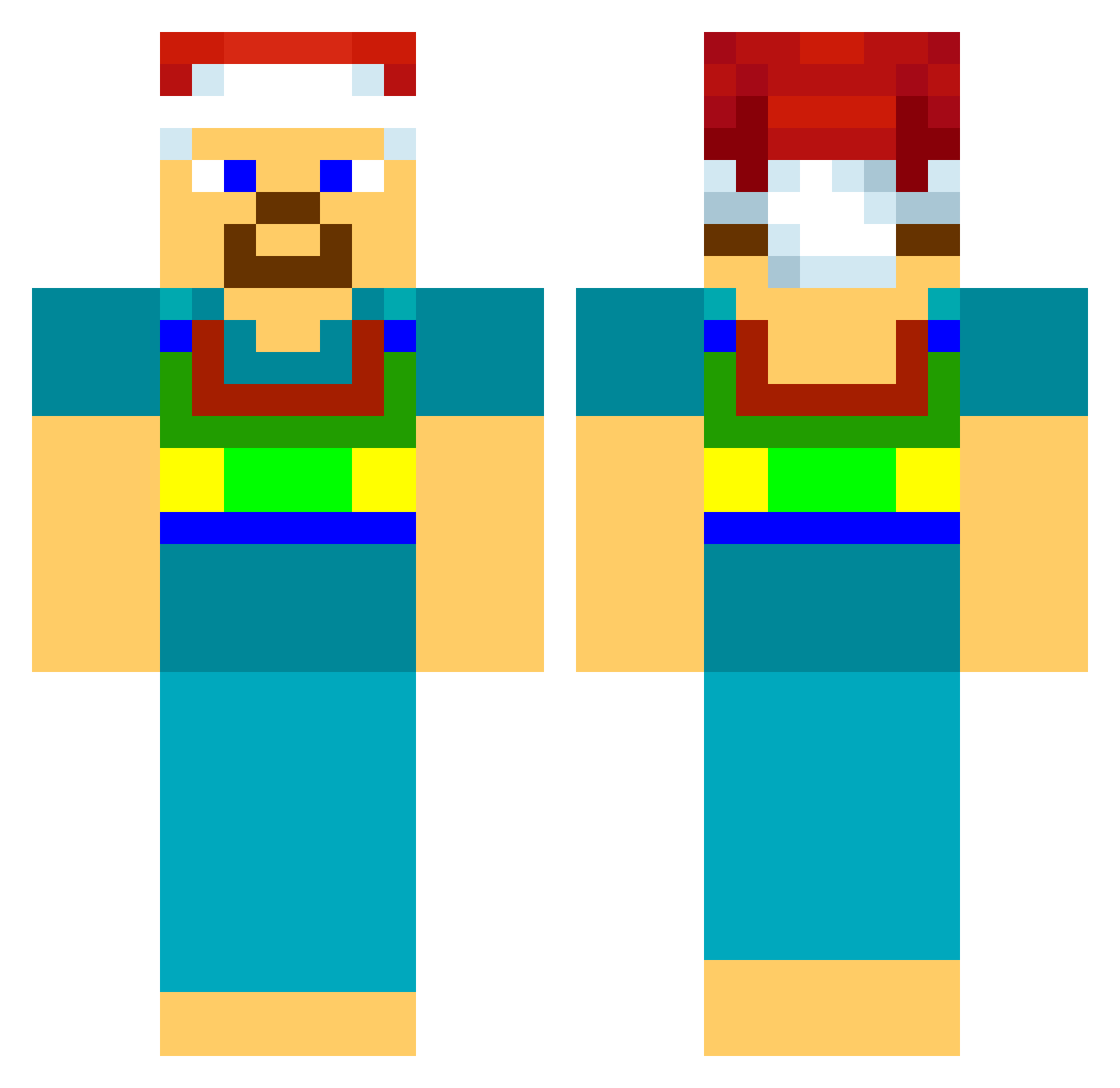 Targe Minecraft skin, front and back view