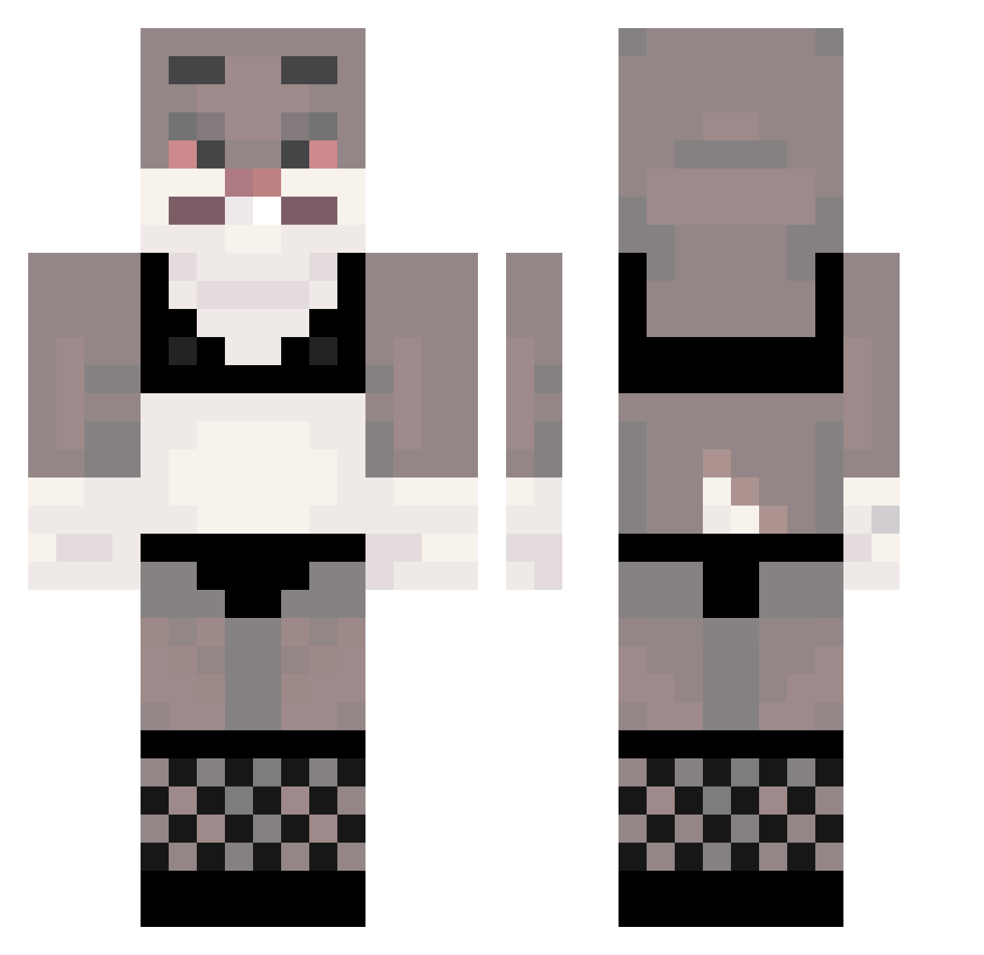 NightThunder_ Minecraft skin, front and back view