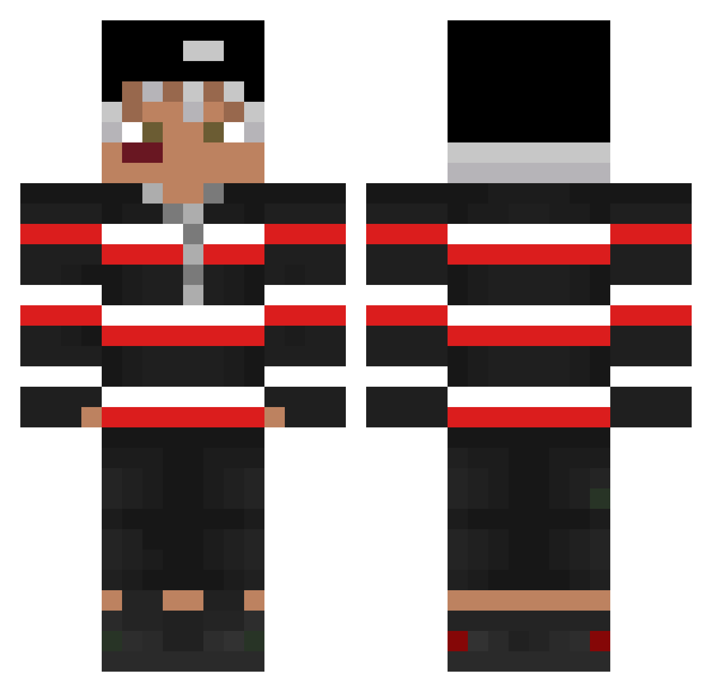 WELETITBANG Minecraft skin, front and back view