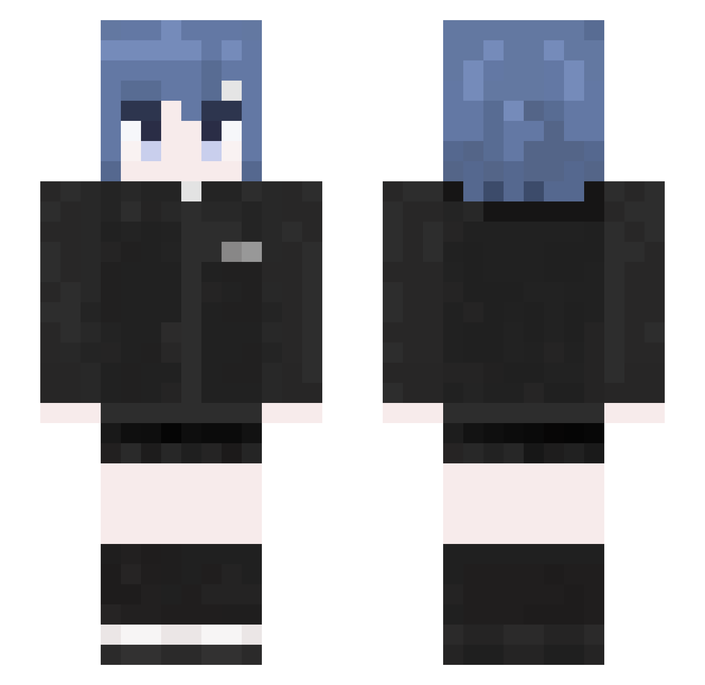 Izzy_desu Minecraft skin, front and back view