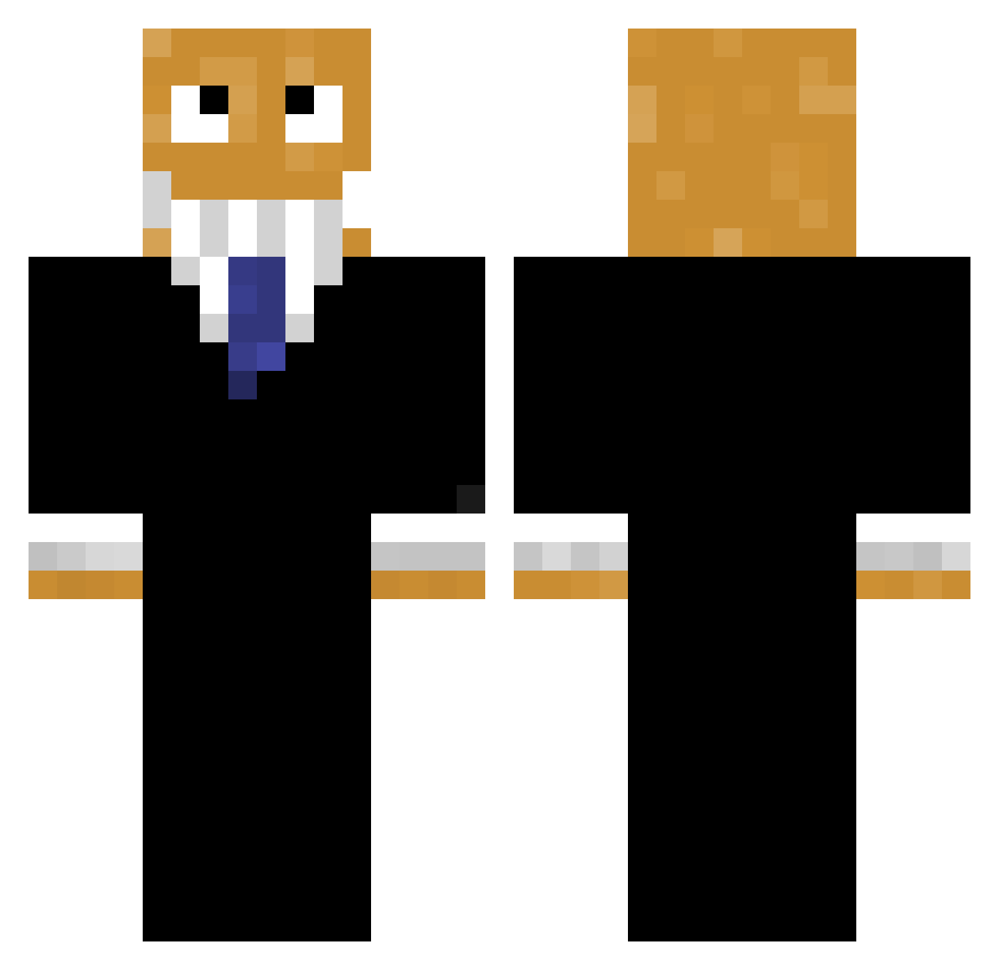 pe_sujo Minecraft skin, front and back view