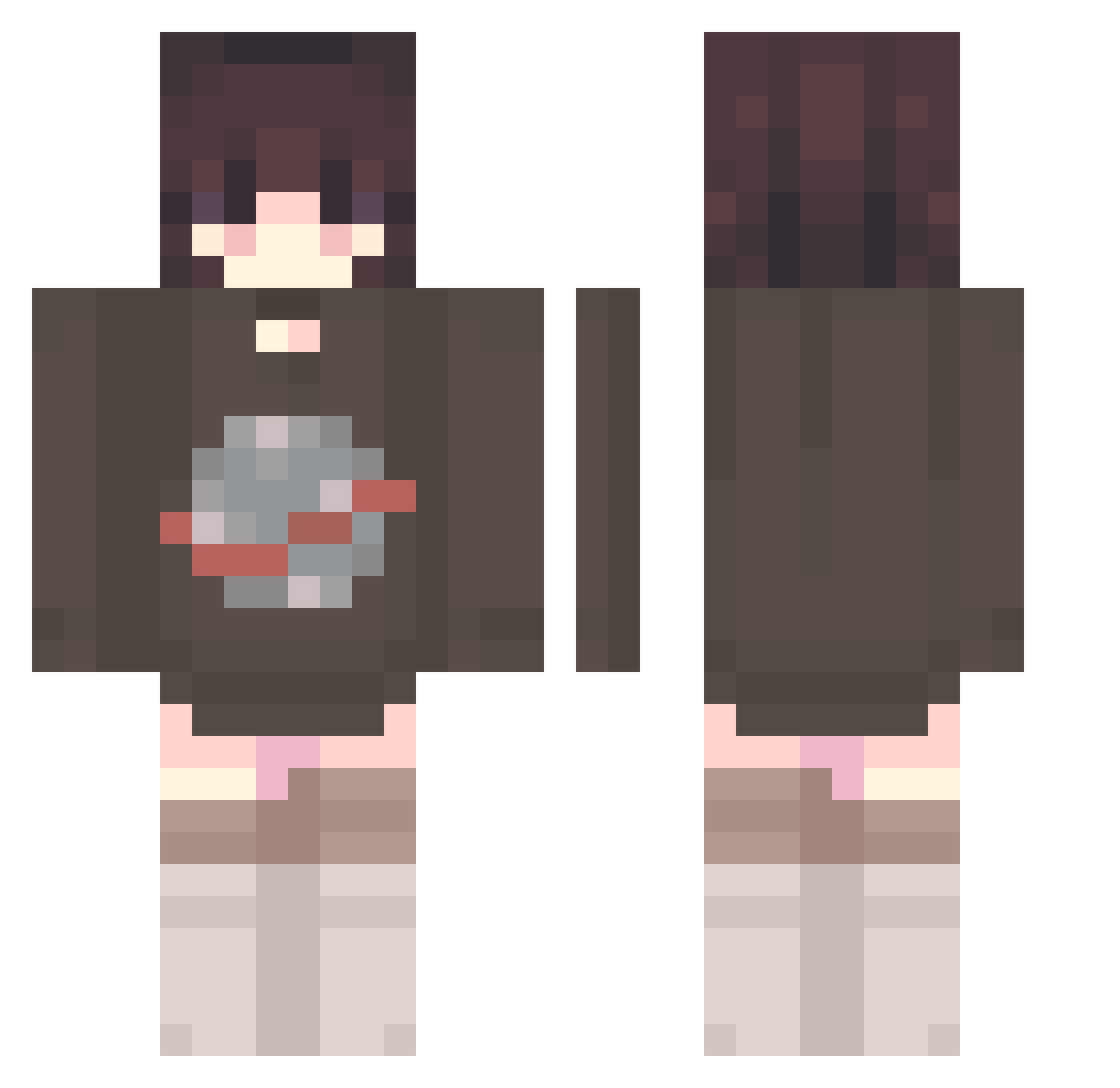 ZmjjKkApex Minecraft skin, front and back view