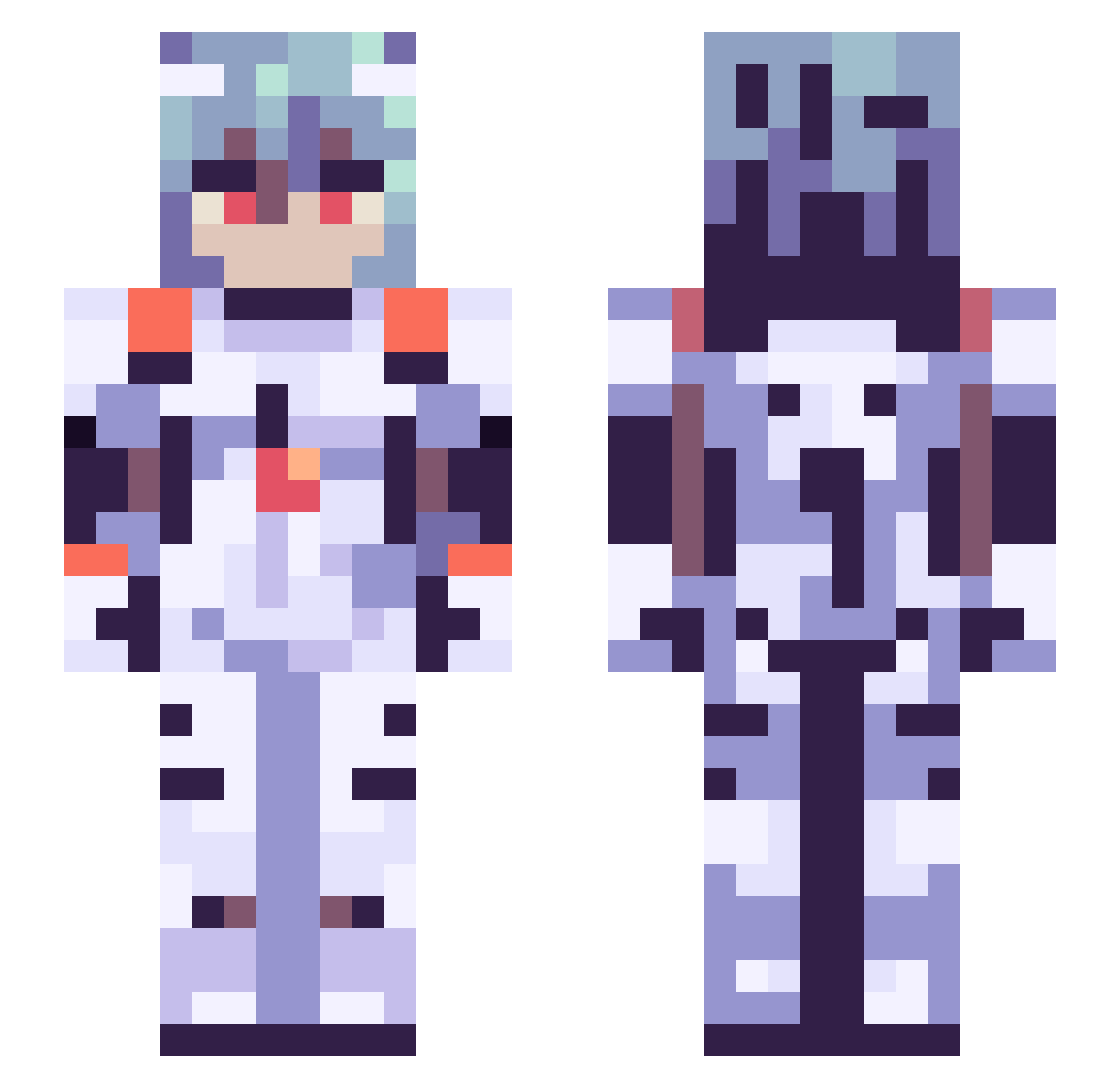 Papillon06 Minecraft skin, front and back view