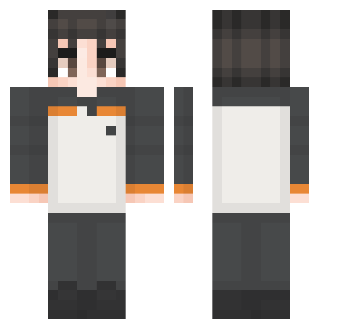Yuchanxd Minecraft skin, front and back view