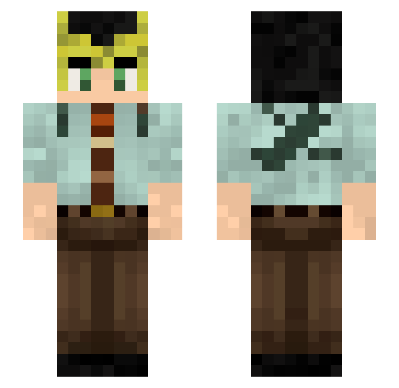 Katorek Minecraft skin, front and back view
