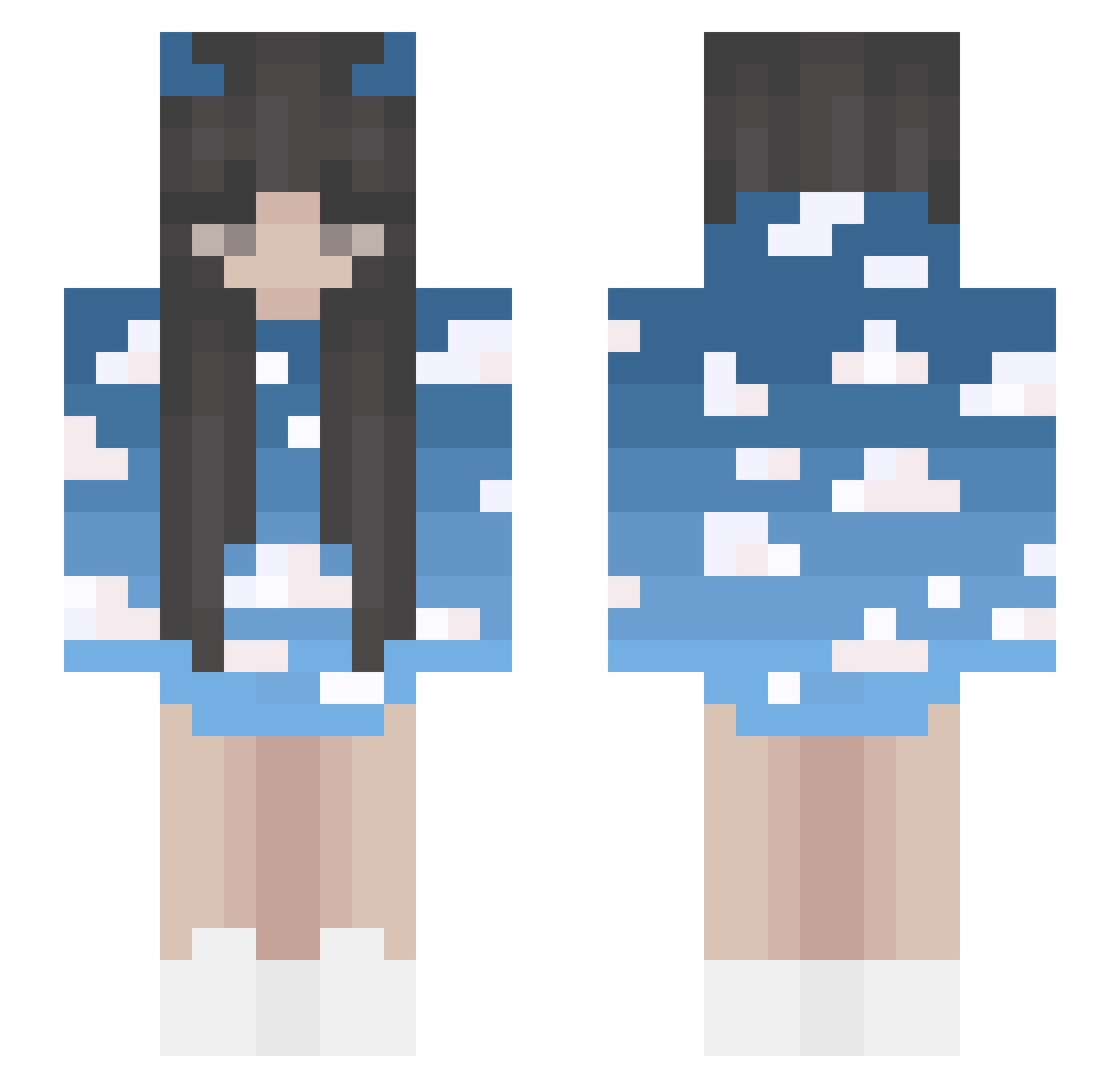 Deuterium Minecraft skin, front and back view