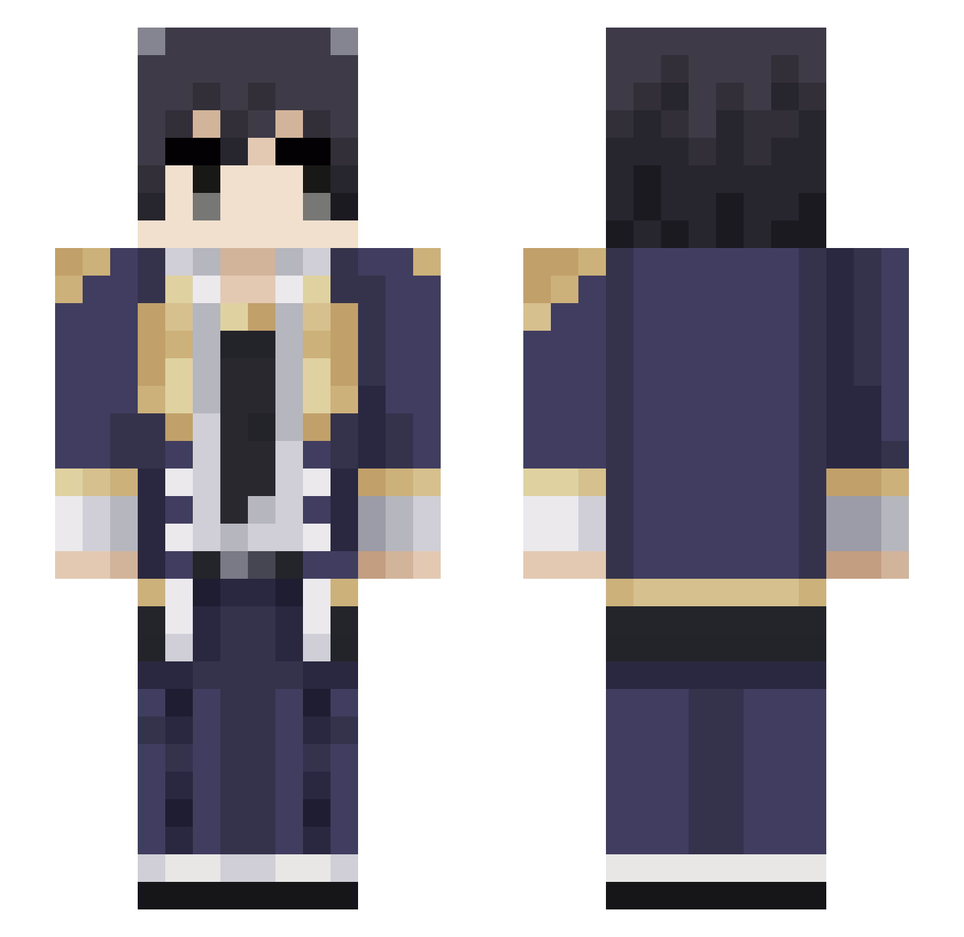 ItzYuuya Minecraft skin, front and back view