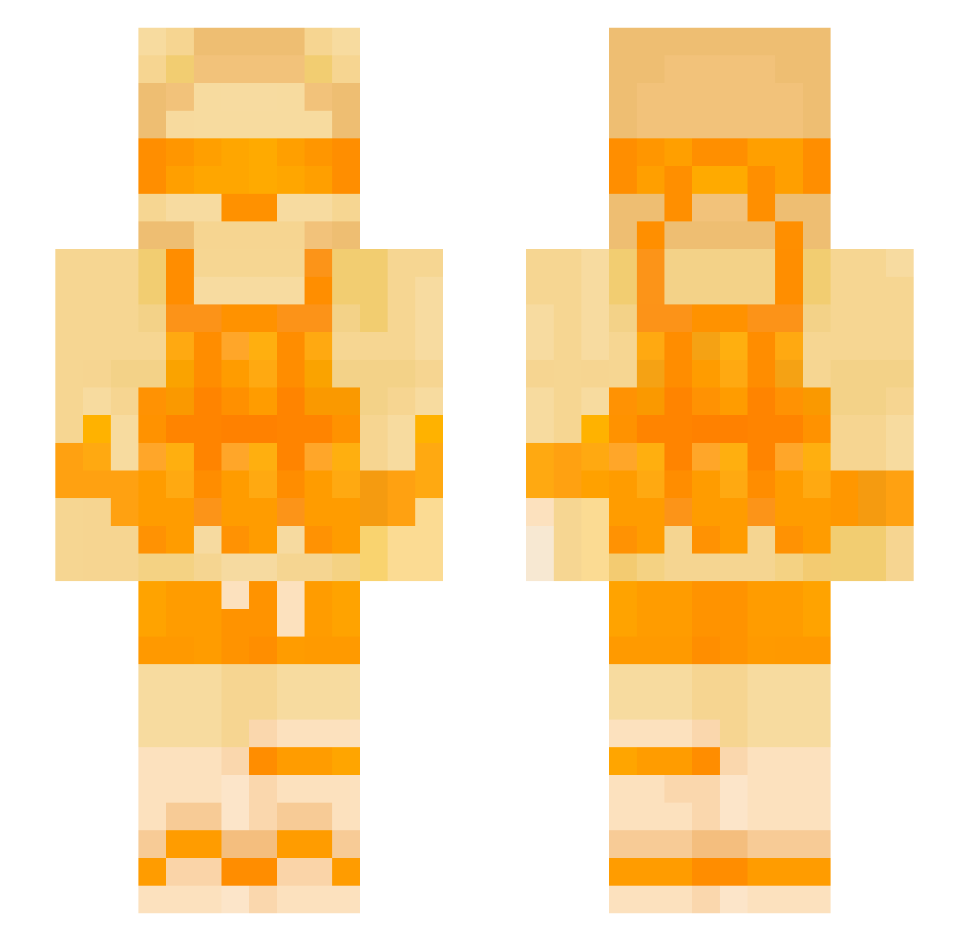 ShortyNinja80 Minecraft skin, front and back view