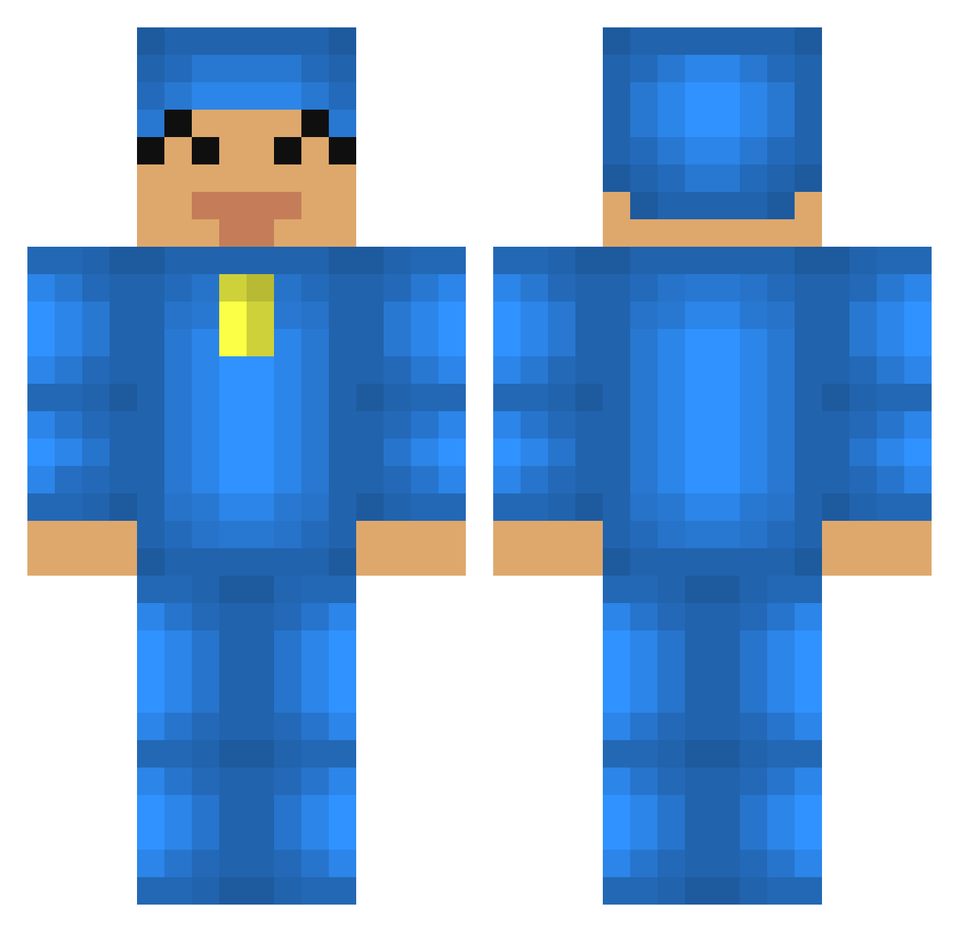 Maowge Minecraft skin, front and back view