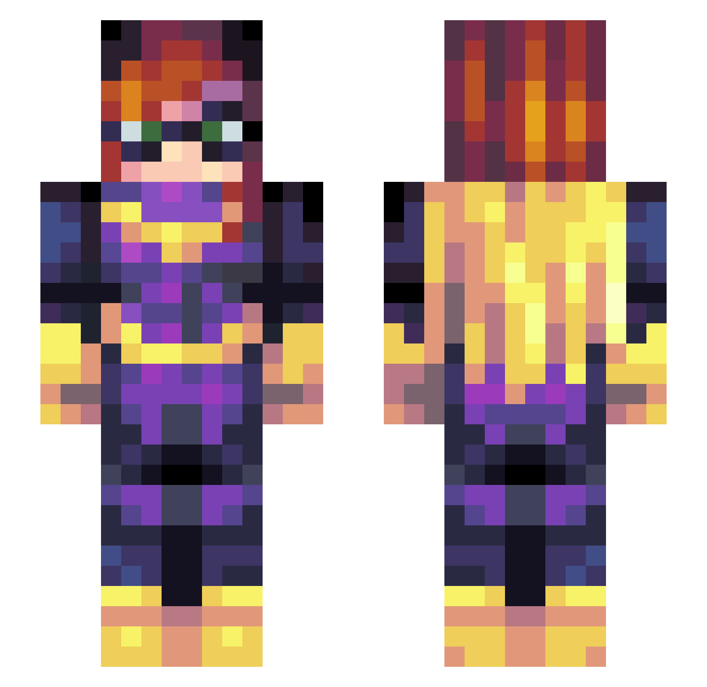 elwindael Minecraft skin, front and back view
