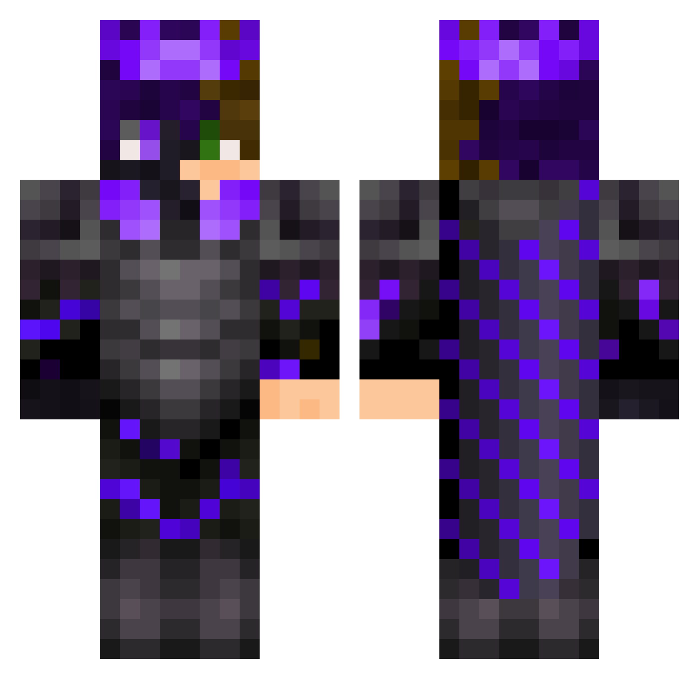 ytRyskafani Minecraft skin, front and back view