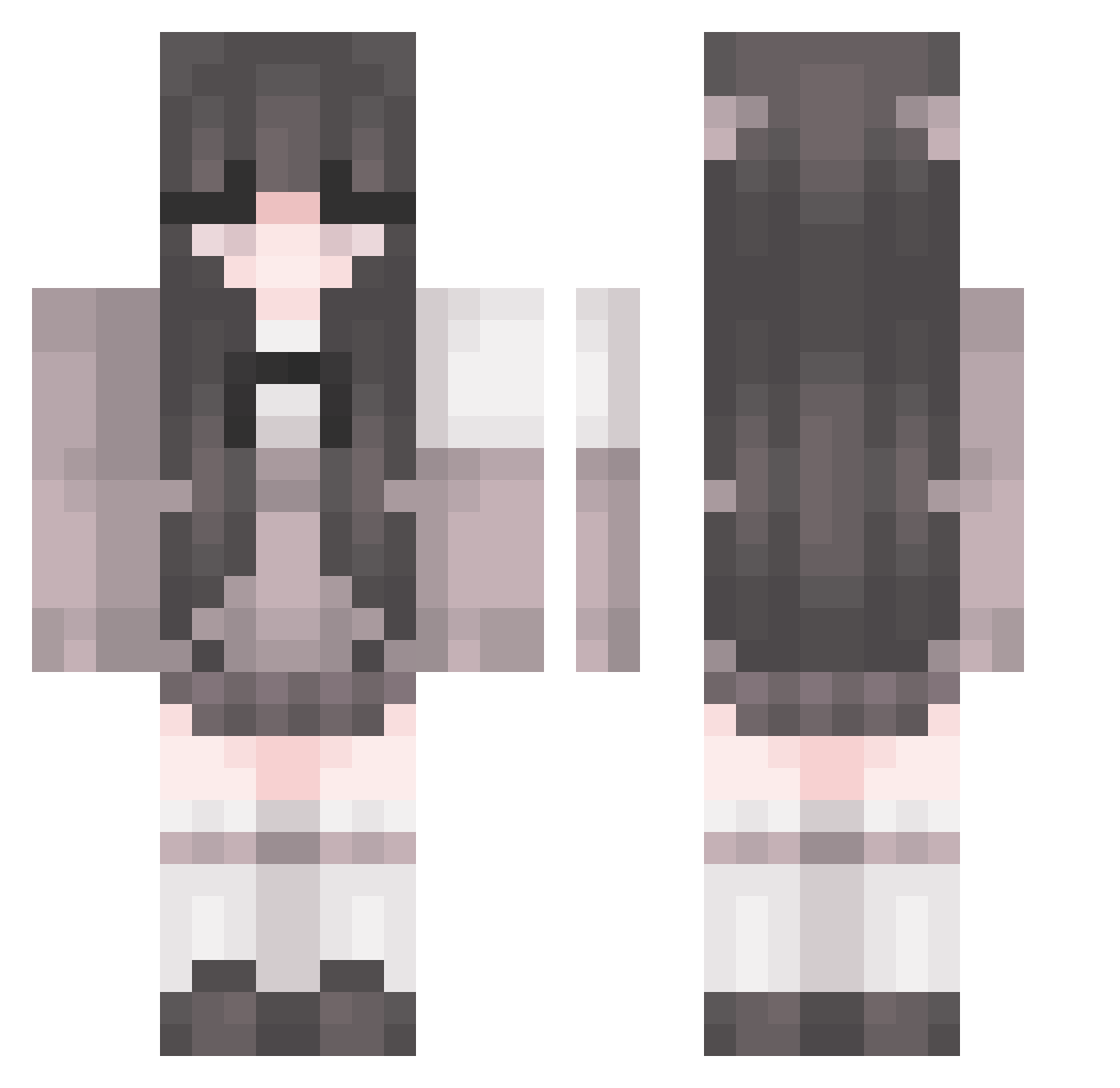 ppiwii Minecraft skin, front and back view