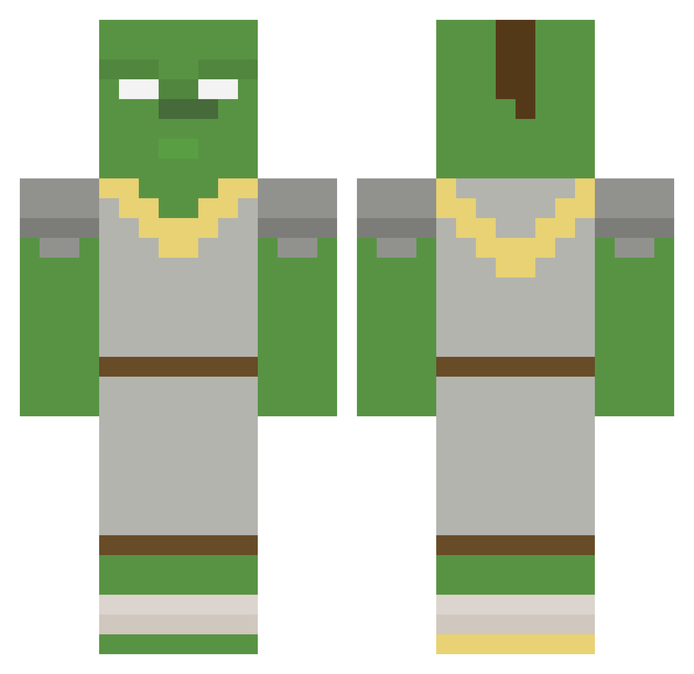 ShaZaYT Minecraft skin, front and back view