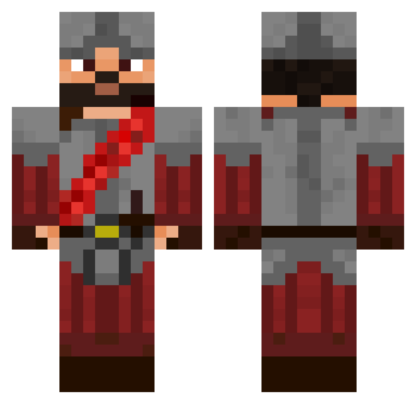 padaraa Minecraft skin, front and back view