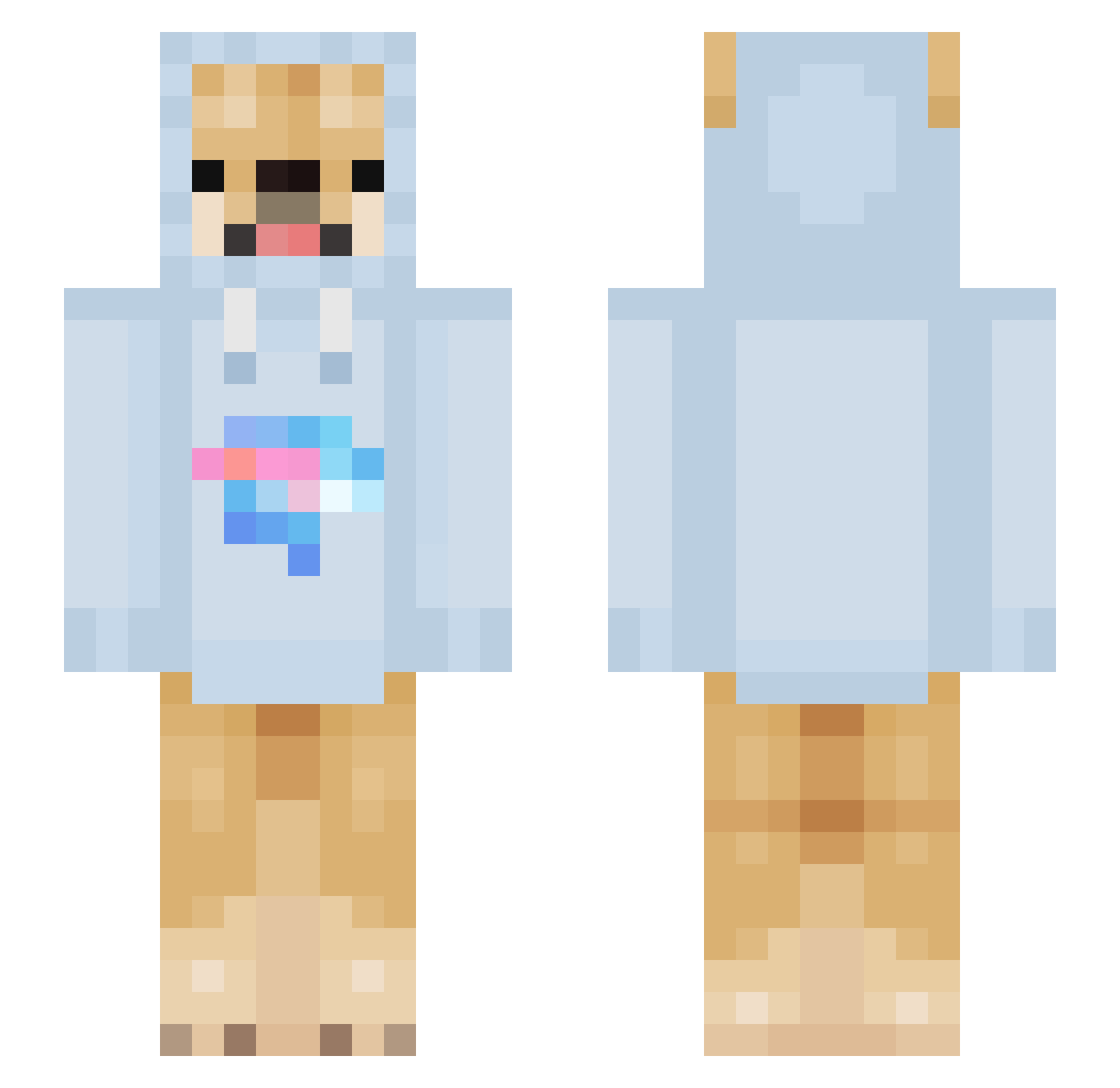 _Vati Minecraft skin, front and back view
