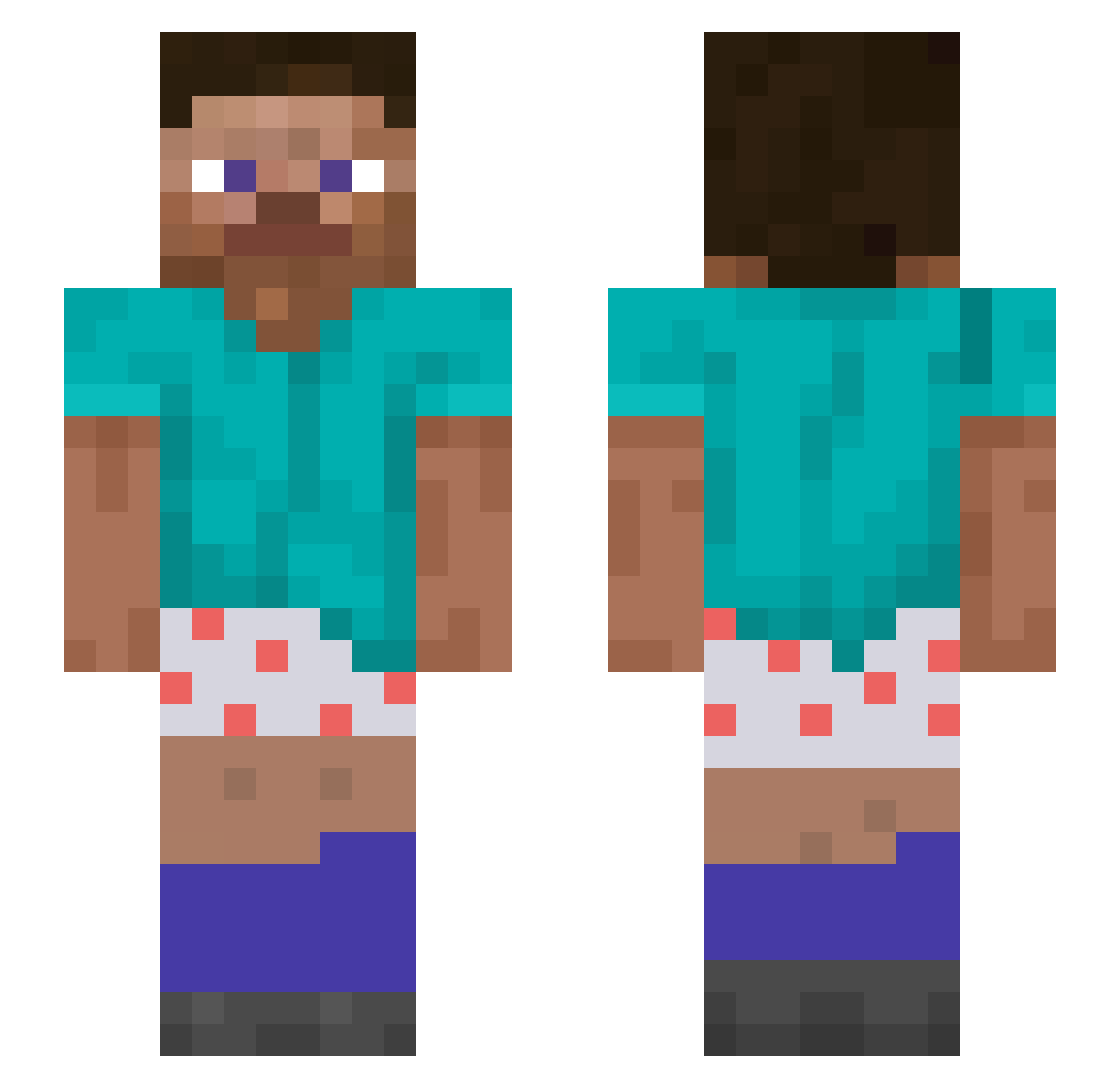 orswey Minecraft skin, front and back view
