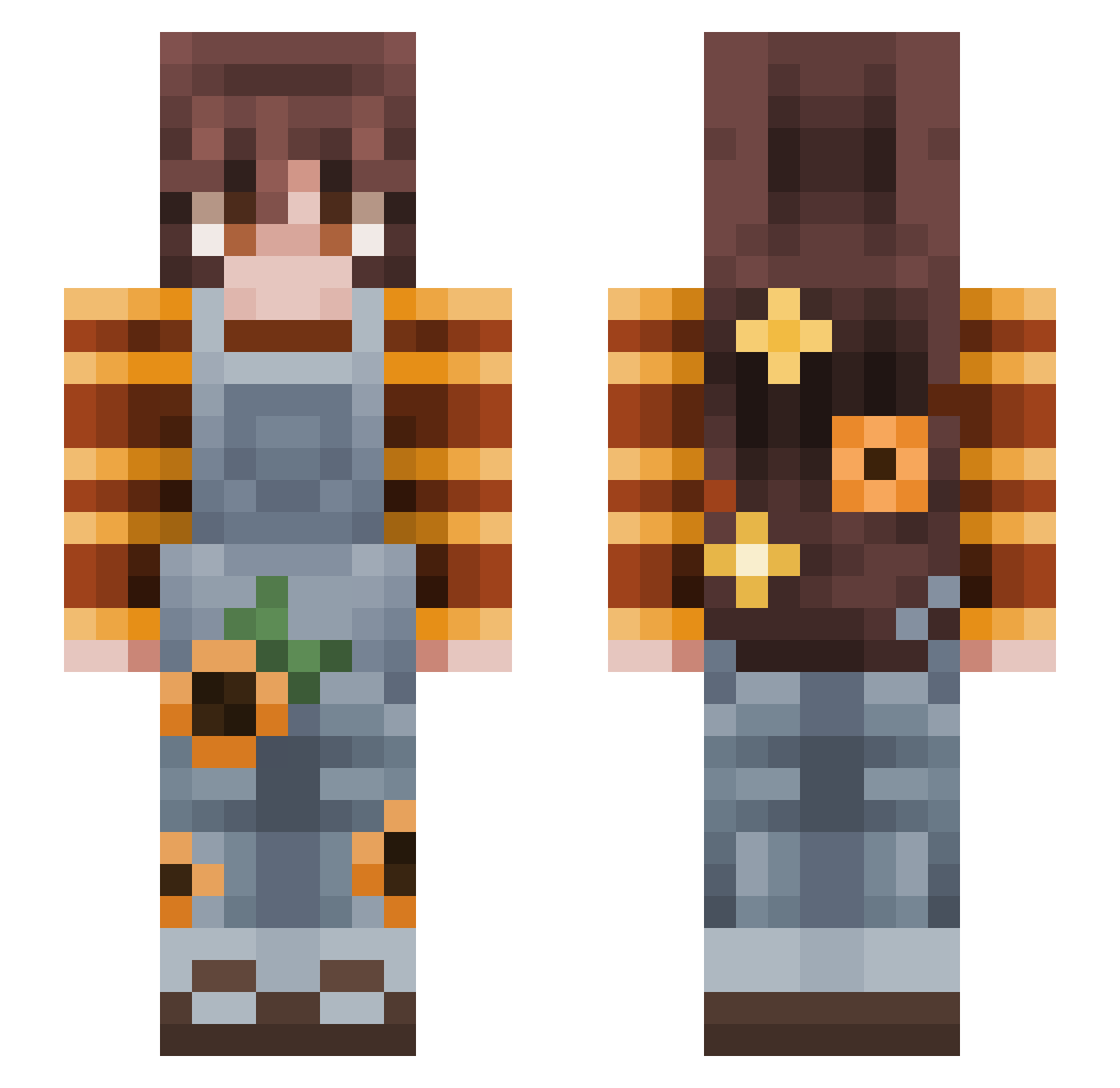 wooble_zz Minecraft skin, front and back view