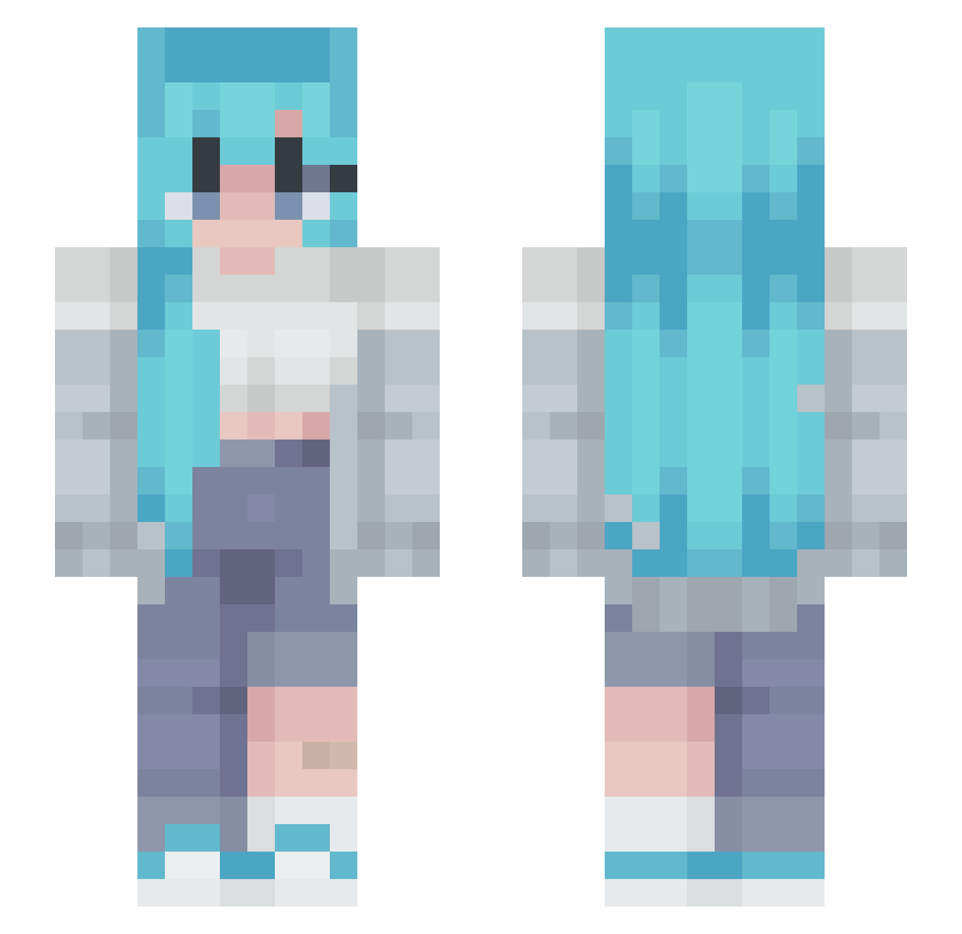 RiseTone Minecraft skin, front and back view