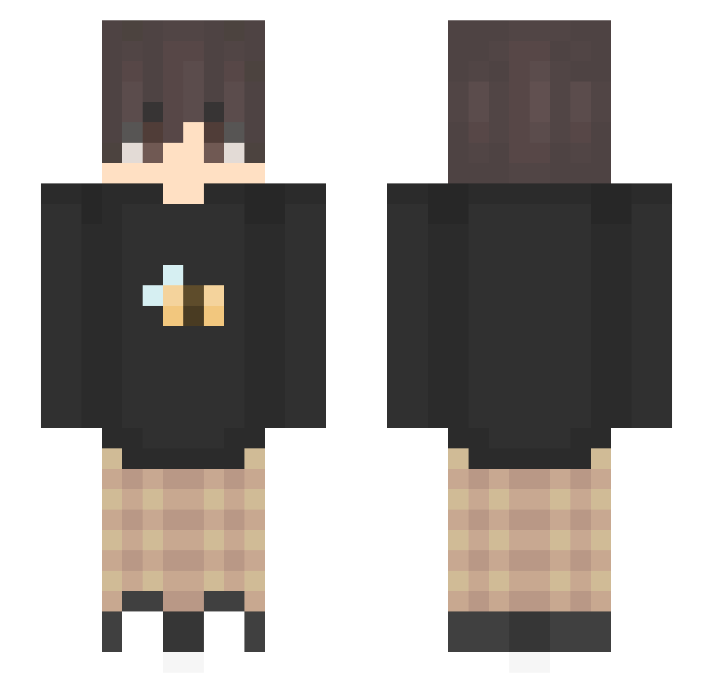 Wring Minecraft skin, front and back view