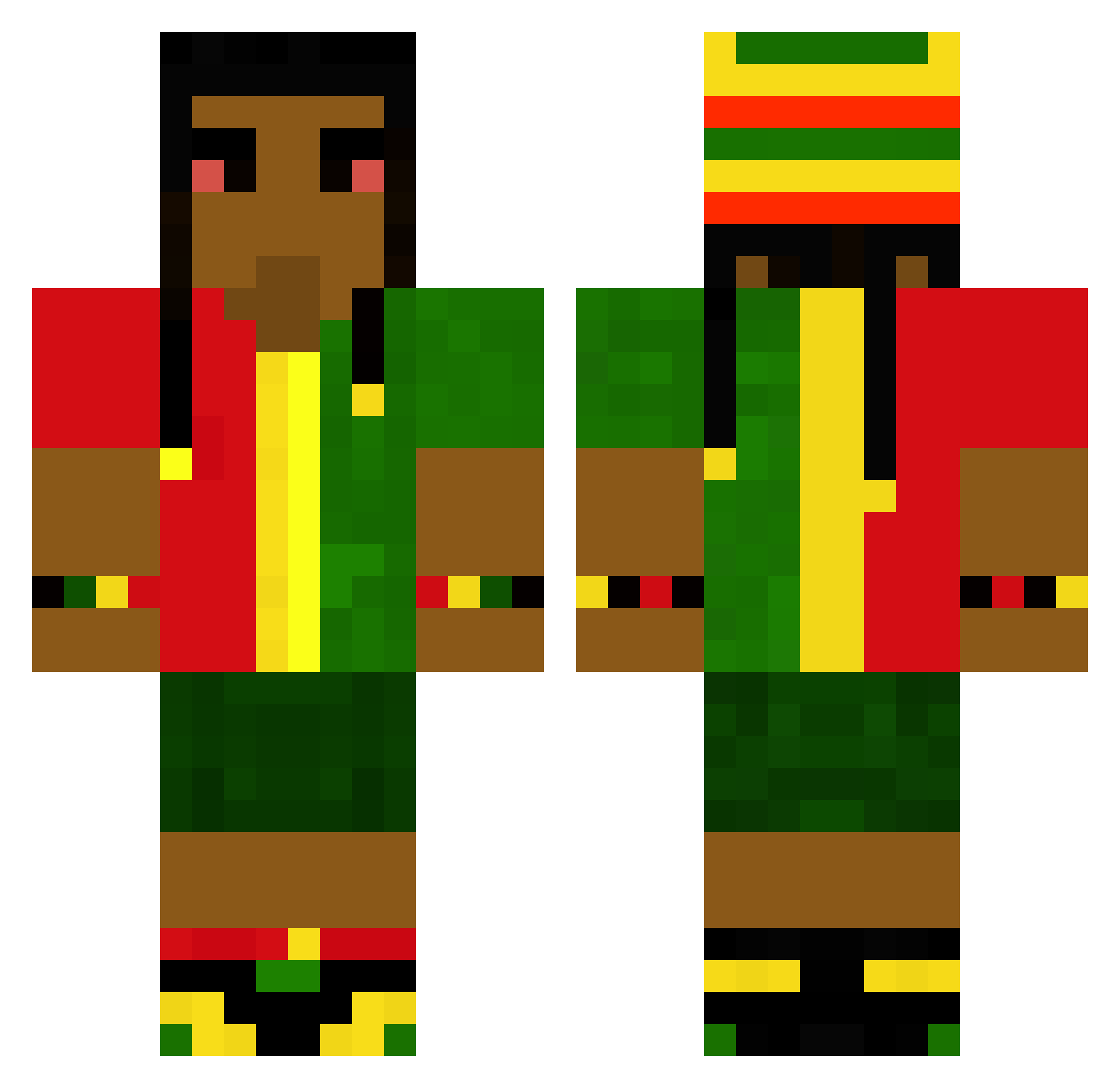 gamesjack10 Minecraft skin, front and back view