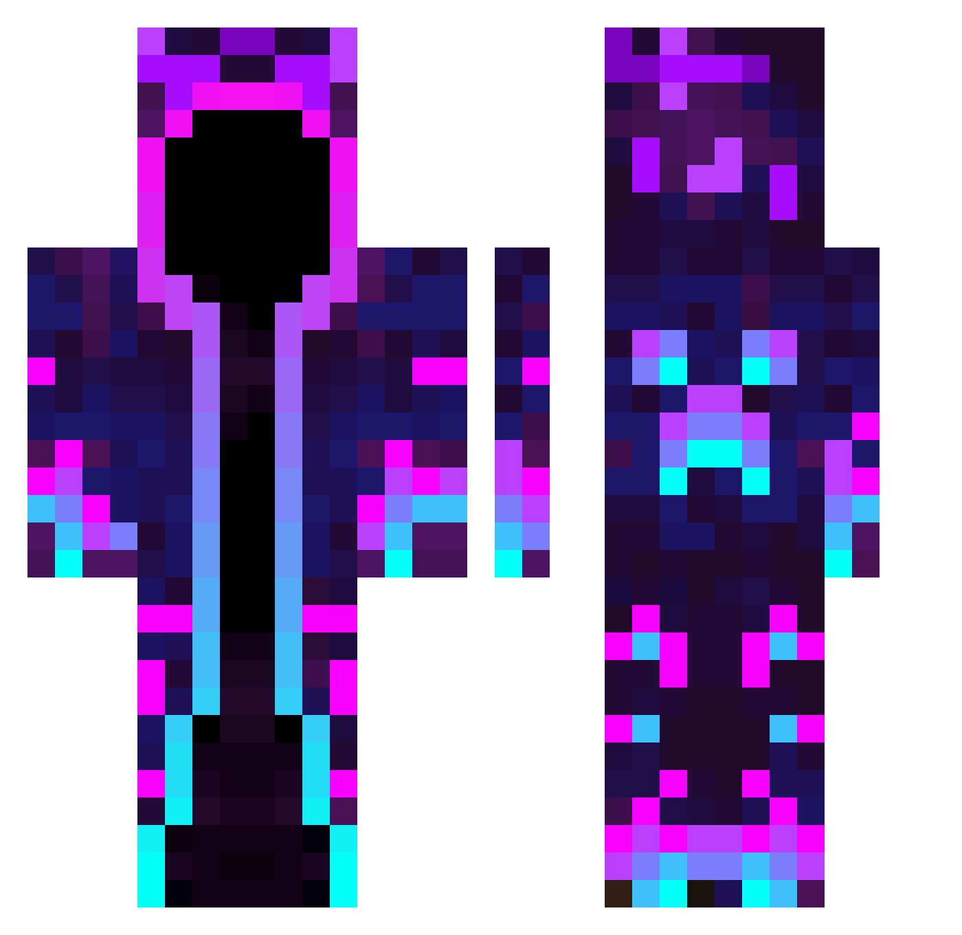 xKable Minecraft skin, front and back view