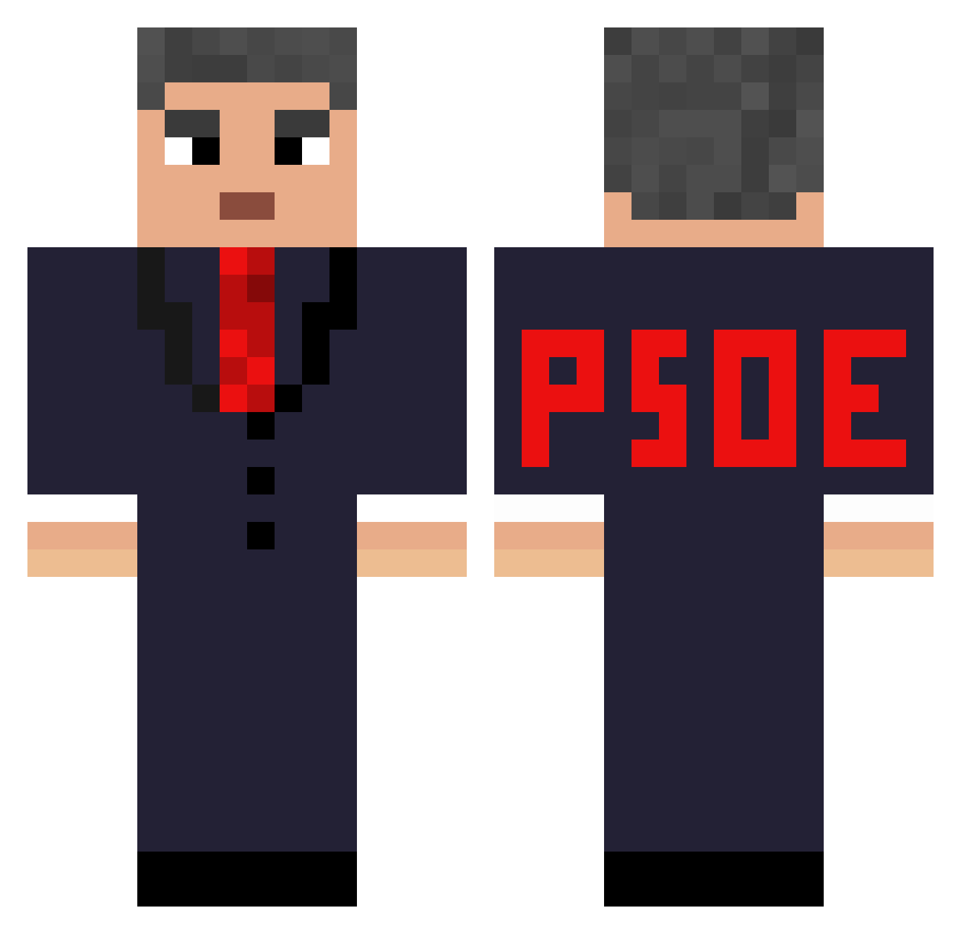 SamuroDePapas Minecraft skin, front and back view