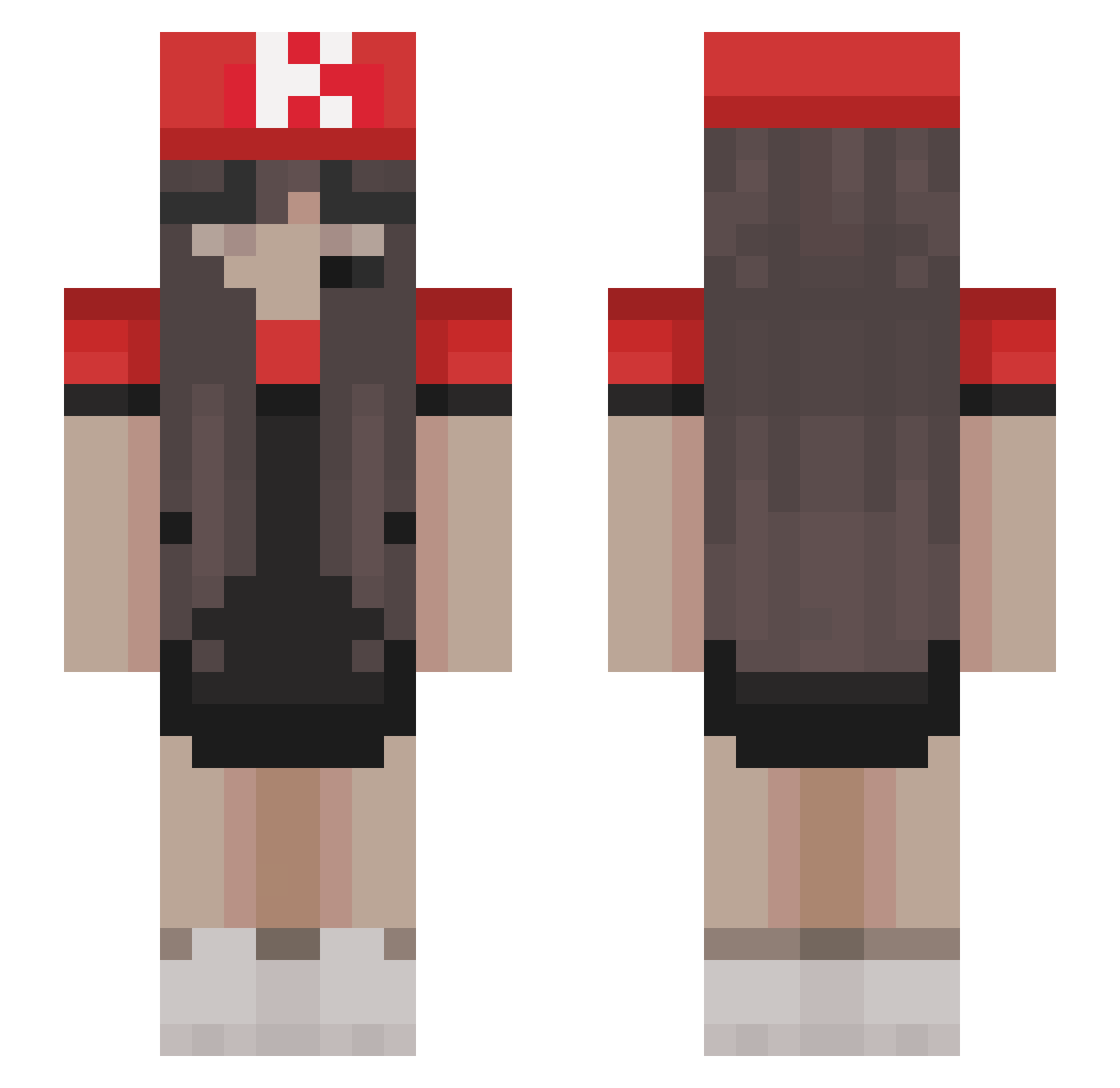 nKFC Minecraft skin, front and back view