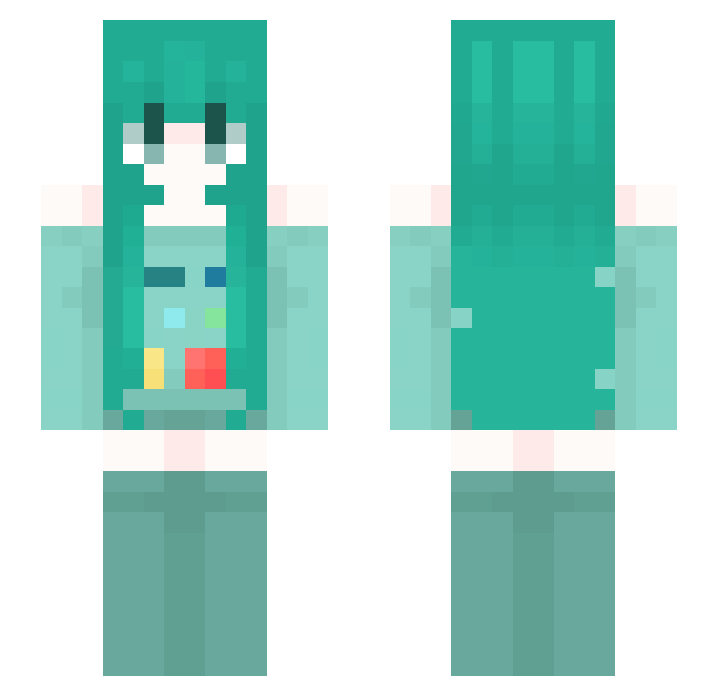 yssupssatew Minecraft skin, front and back view