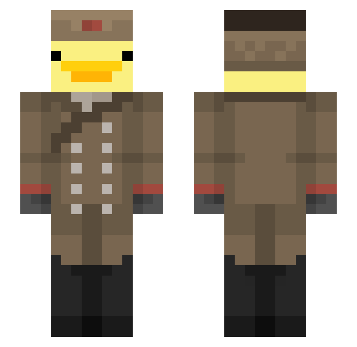 D0peP3nguin Minecraft skin, front and back view