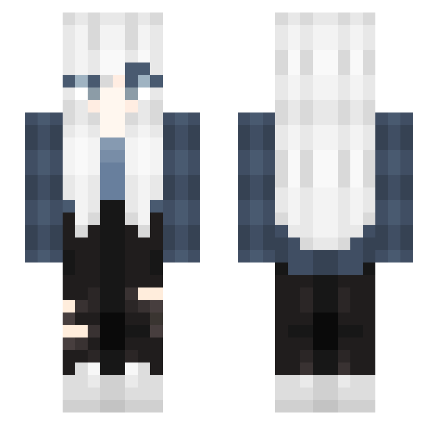 VillGuss Minecraft skin, front and back view