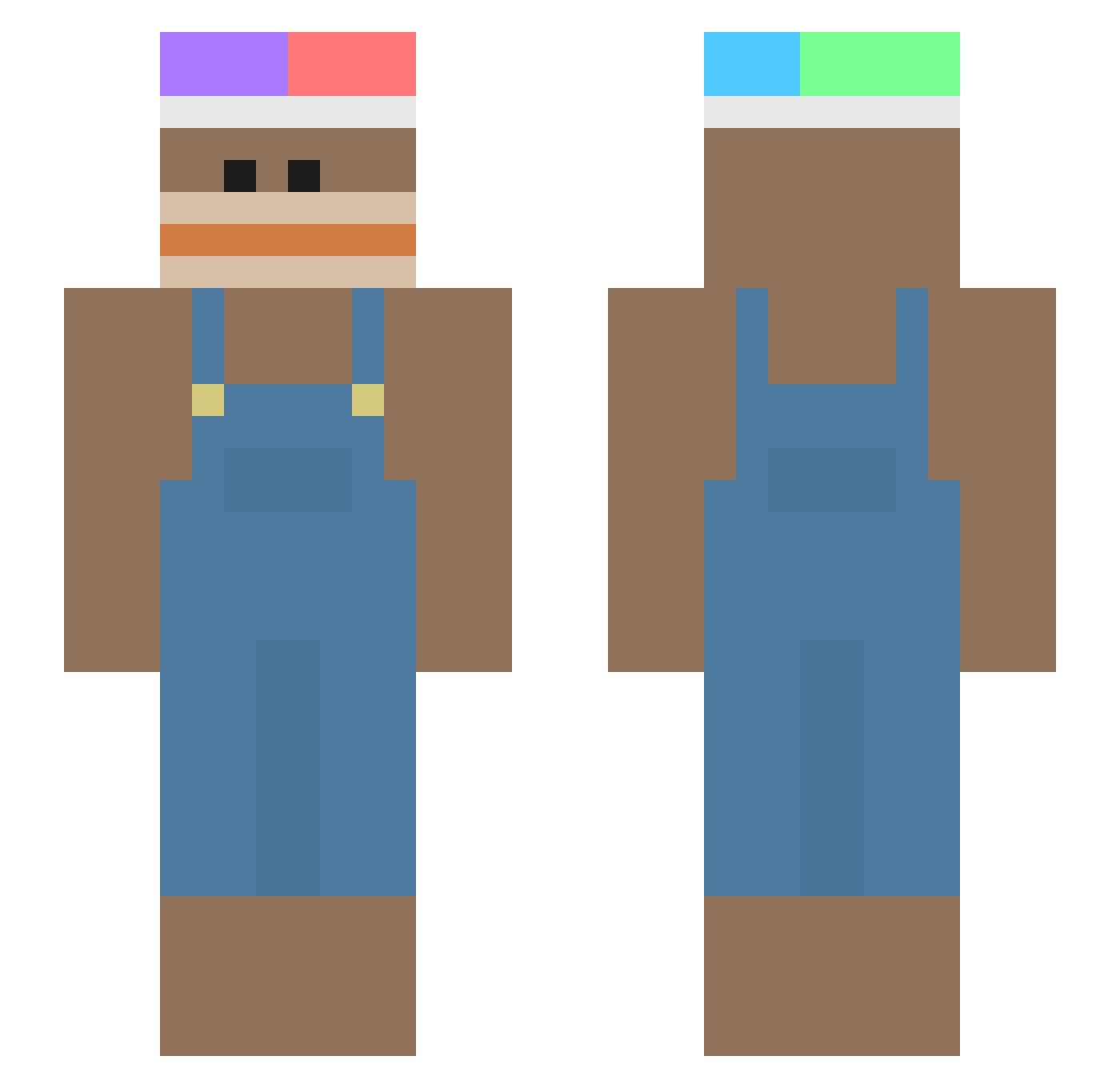 srgf Minecraft skin, front and back view