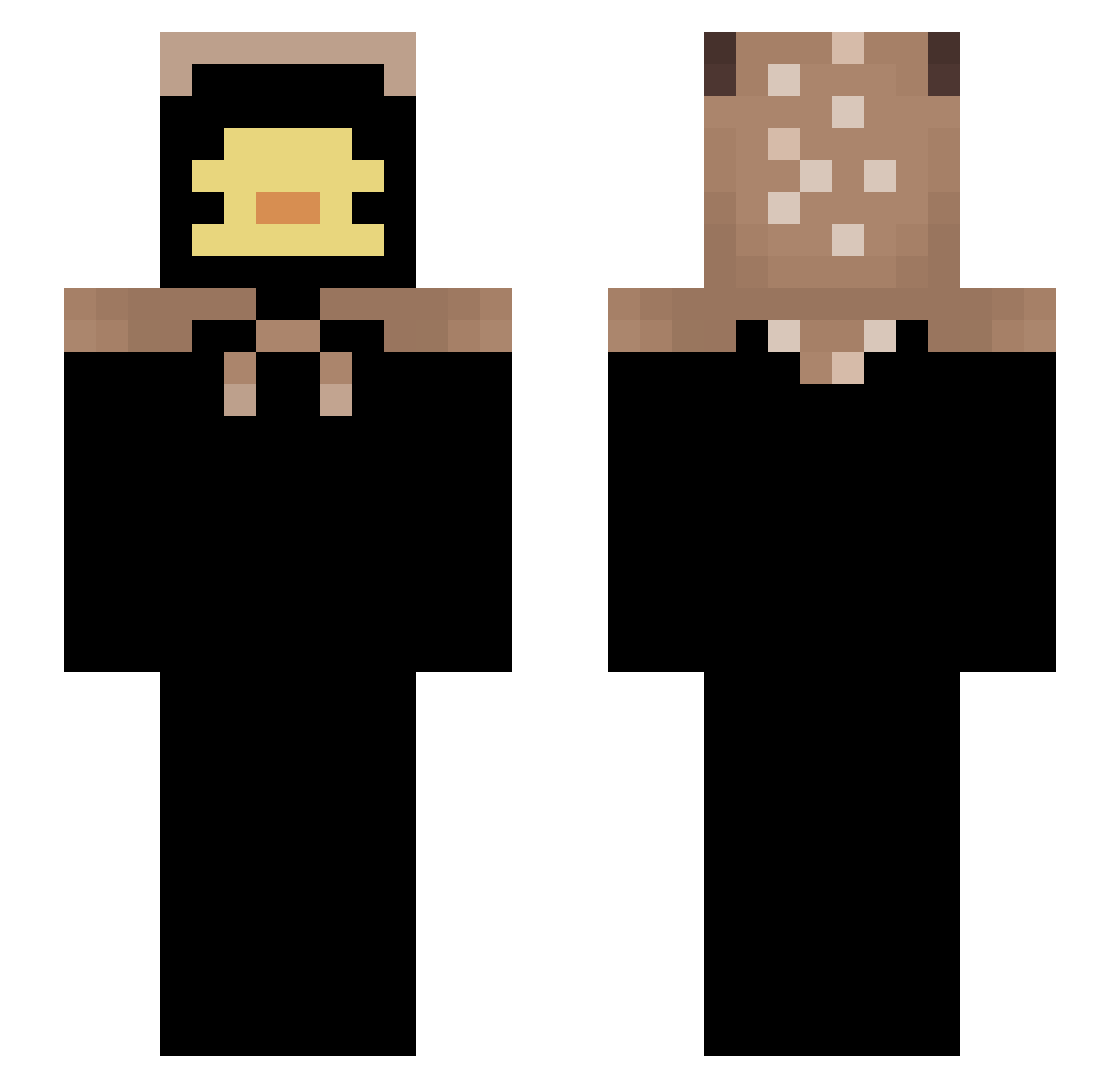 BlueAtaraxia Minecraft skin, front and back view