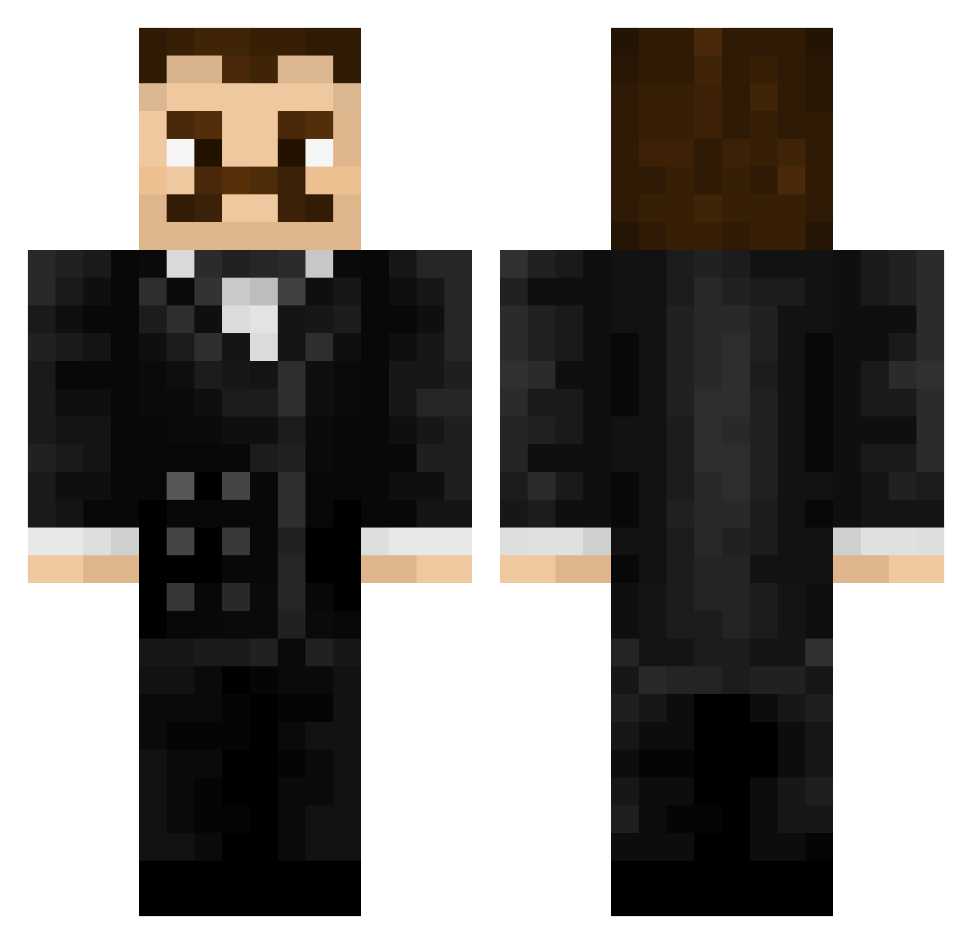 dherc Minecraft skin, front and back view