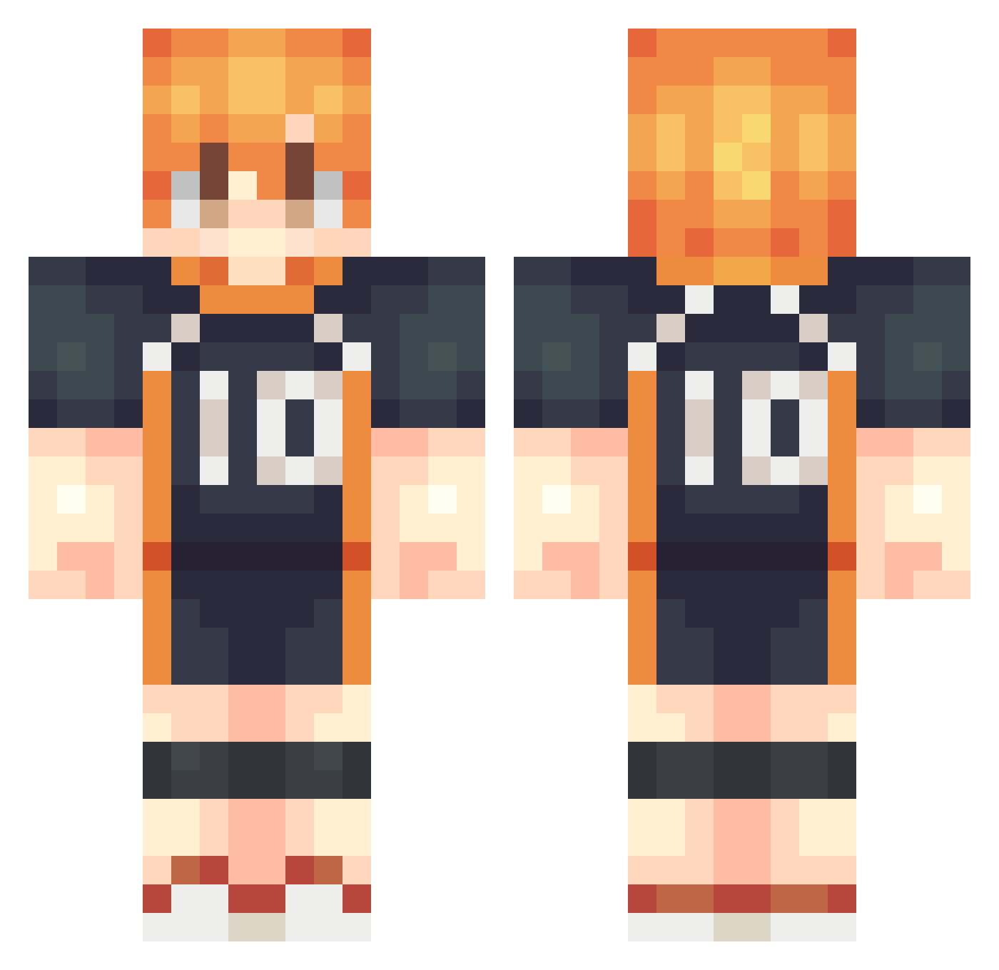 Fl4mevascoo Minecraft skin, front and back view